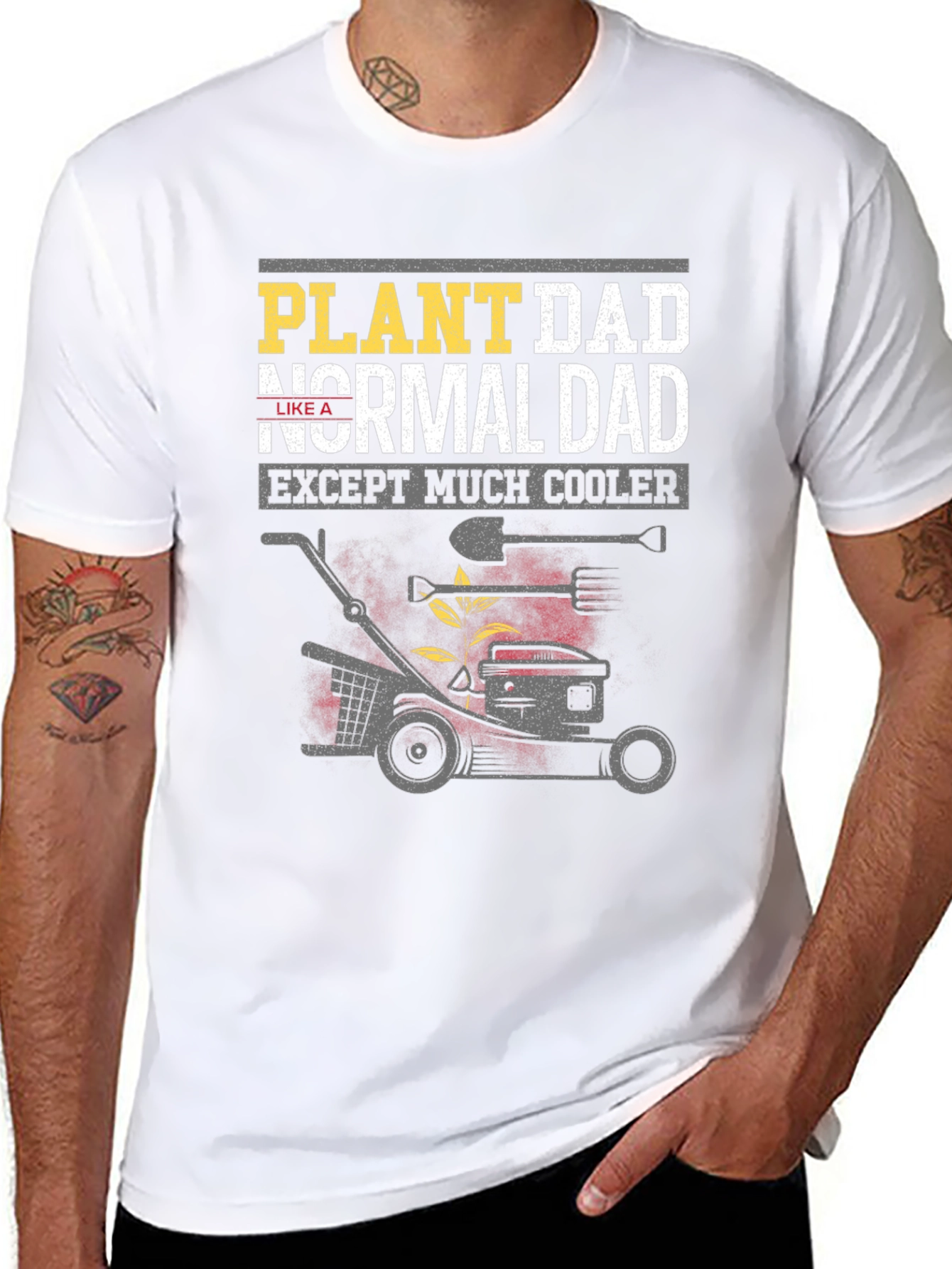 Black Plant Dad T-Shirt - Cooler Than Normal! view 8