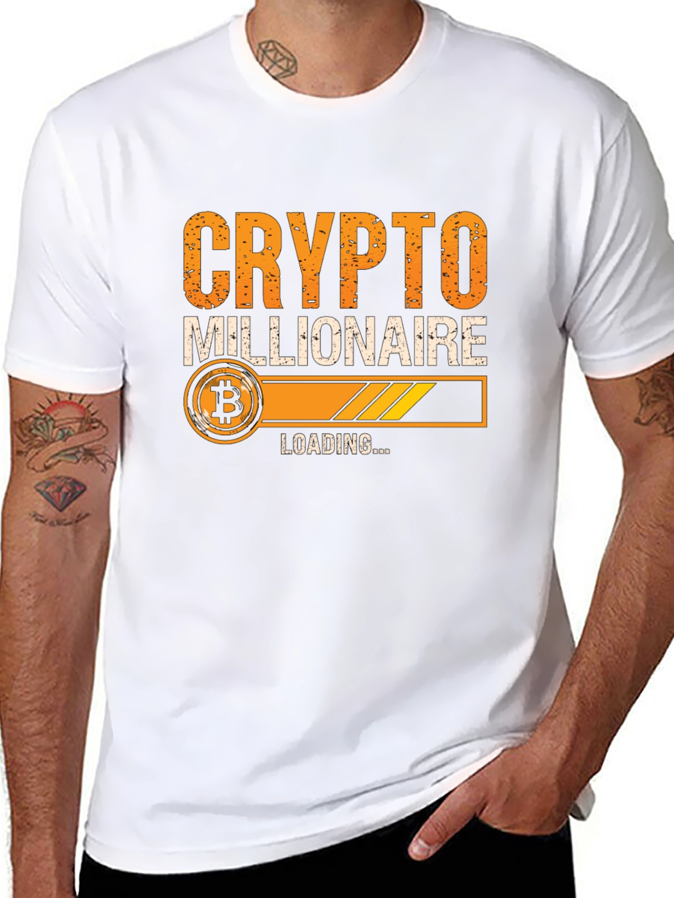 Black Crypto Millionaire Loading Men's T-Shirt view 8