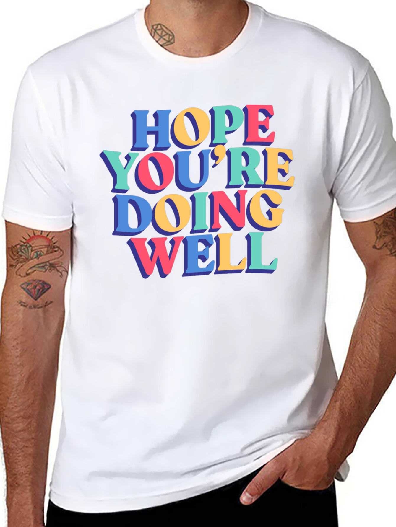 Black Hope You're Doing Well Graphic Tee view 8