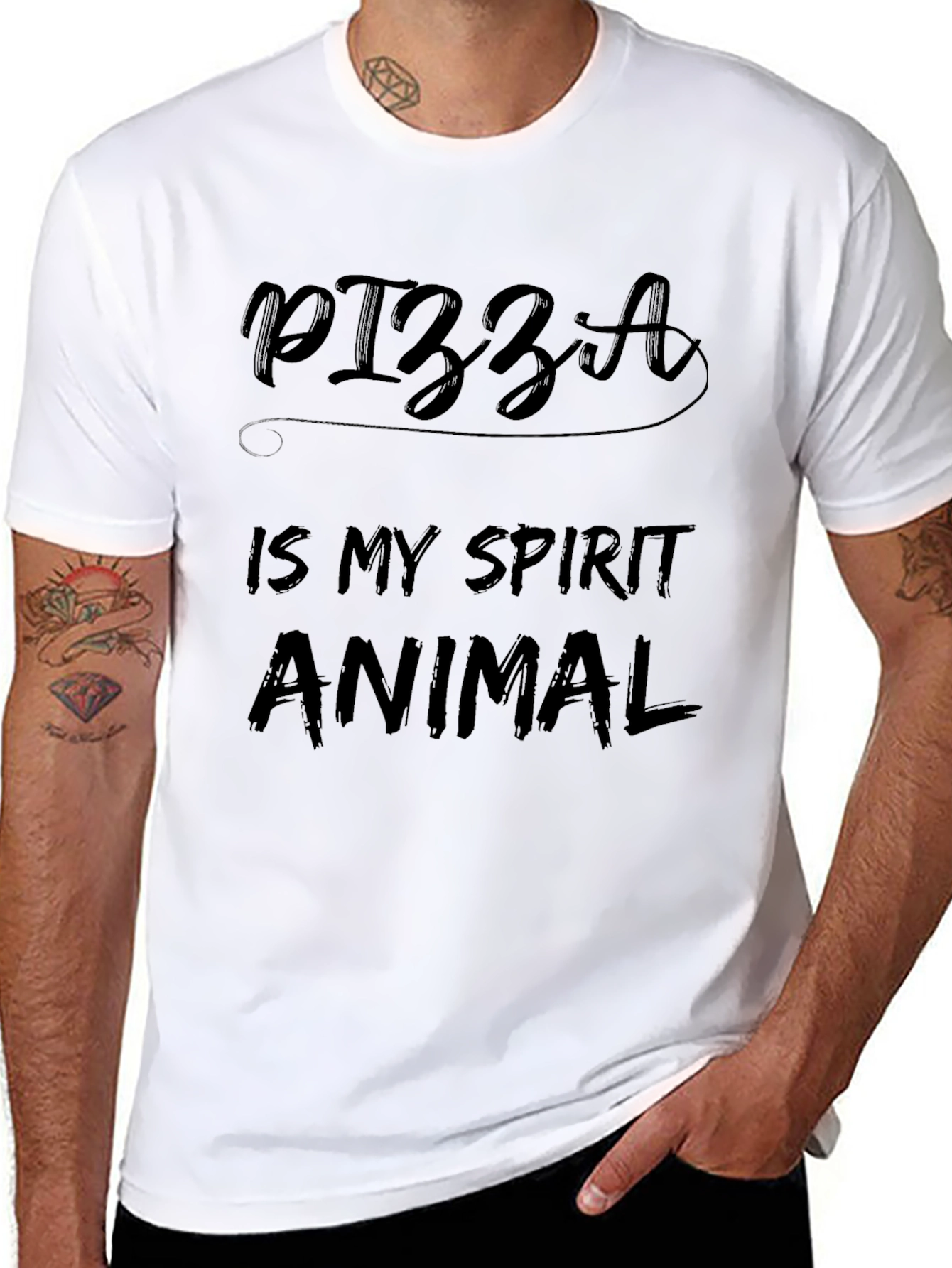 Black Pizza Is My Spirit Animal - Funny Graphic Tee view 8