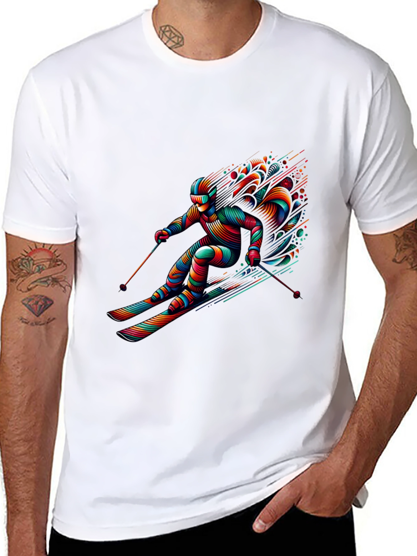 Black Vibrant Skier Graphic Tee - Black view 8