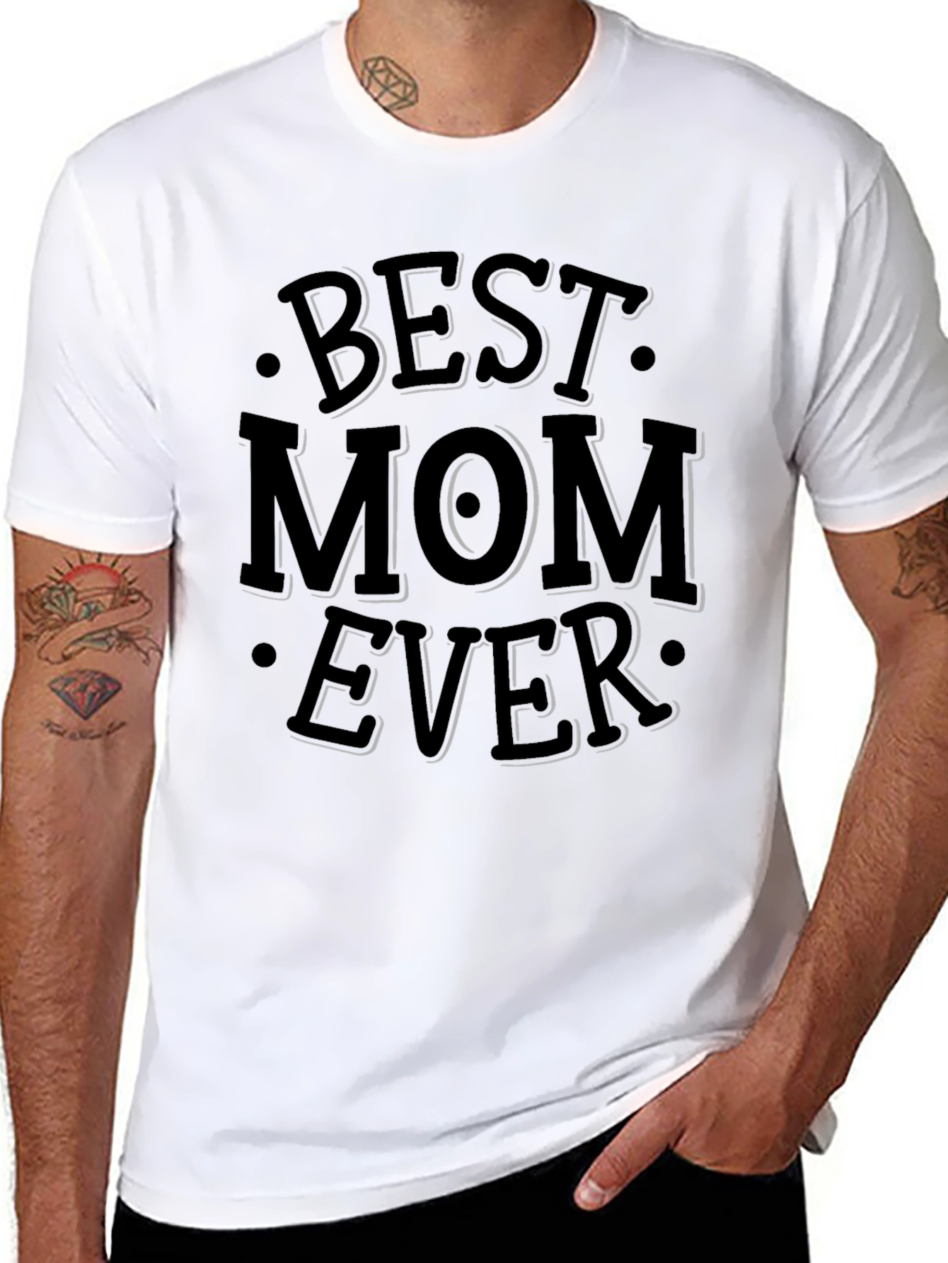 Black Best Mom Ever Graphic T-Shirt view 8