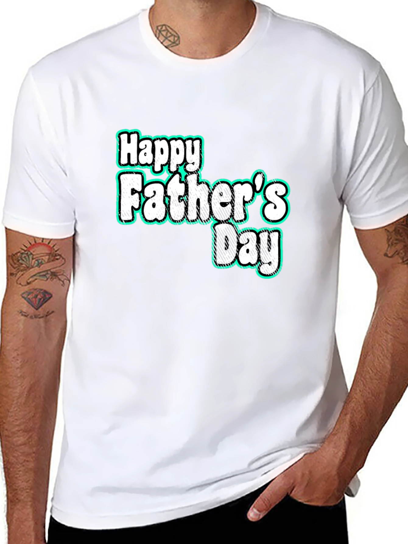 Black Happy Father's Day Black T-Shirt view 8