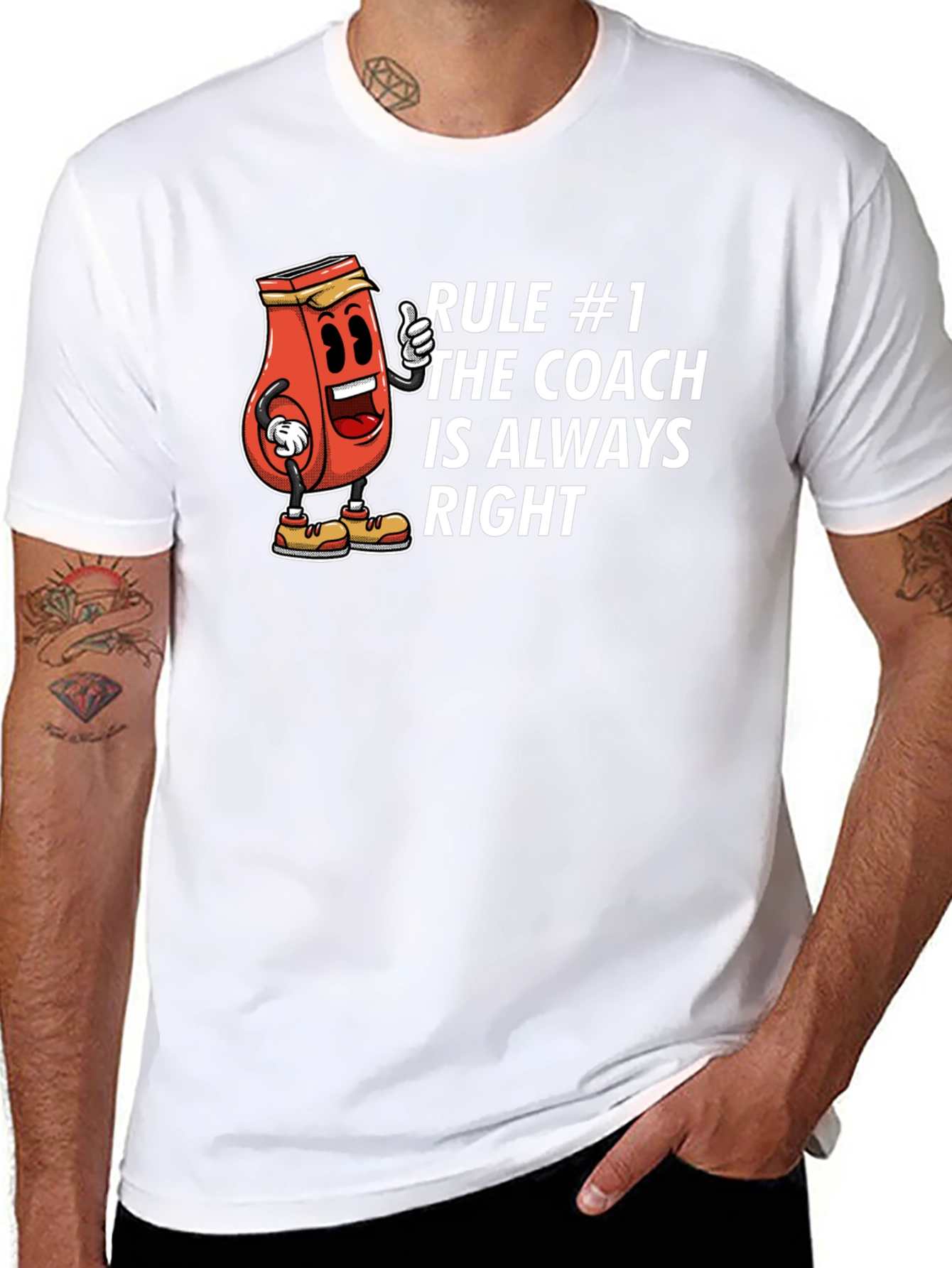 Black Coach Always Right T-Shirt - Funny Cartoon Style view 8