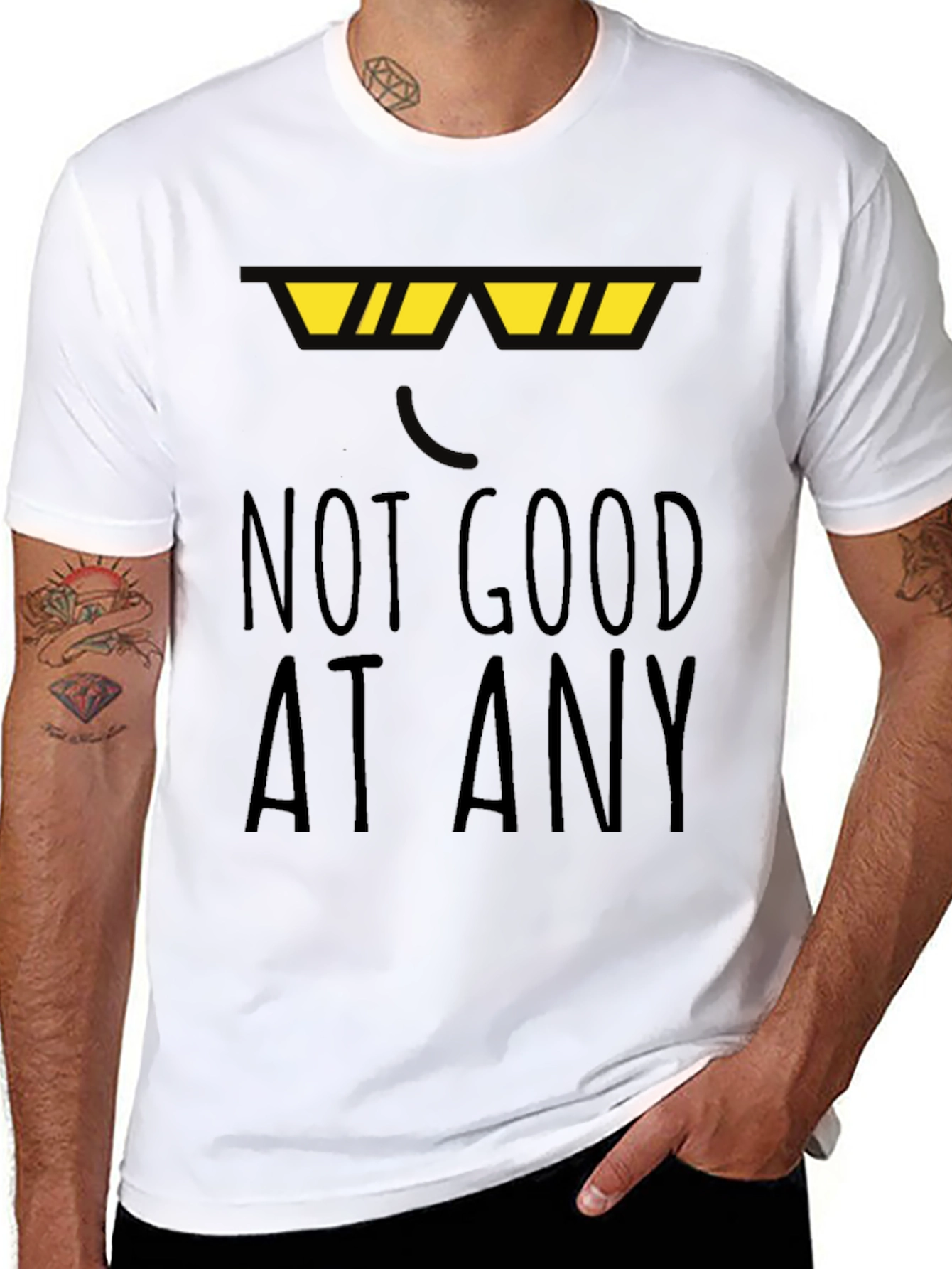 Black Not Good At Any Black T-Shirt Funny Novelty Top view 8