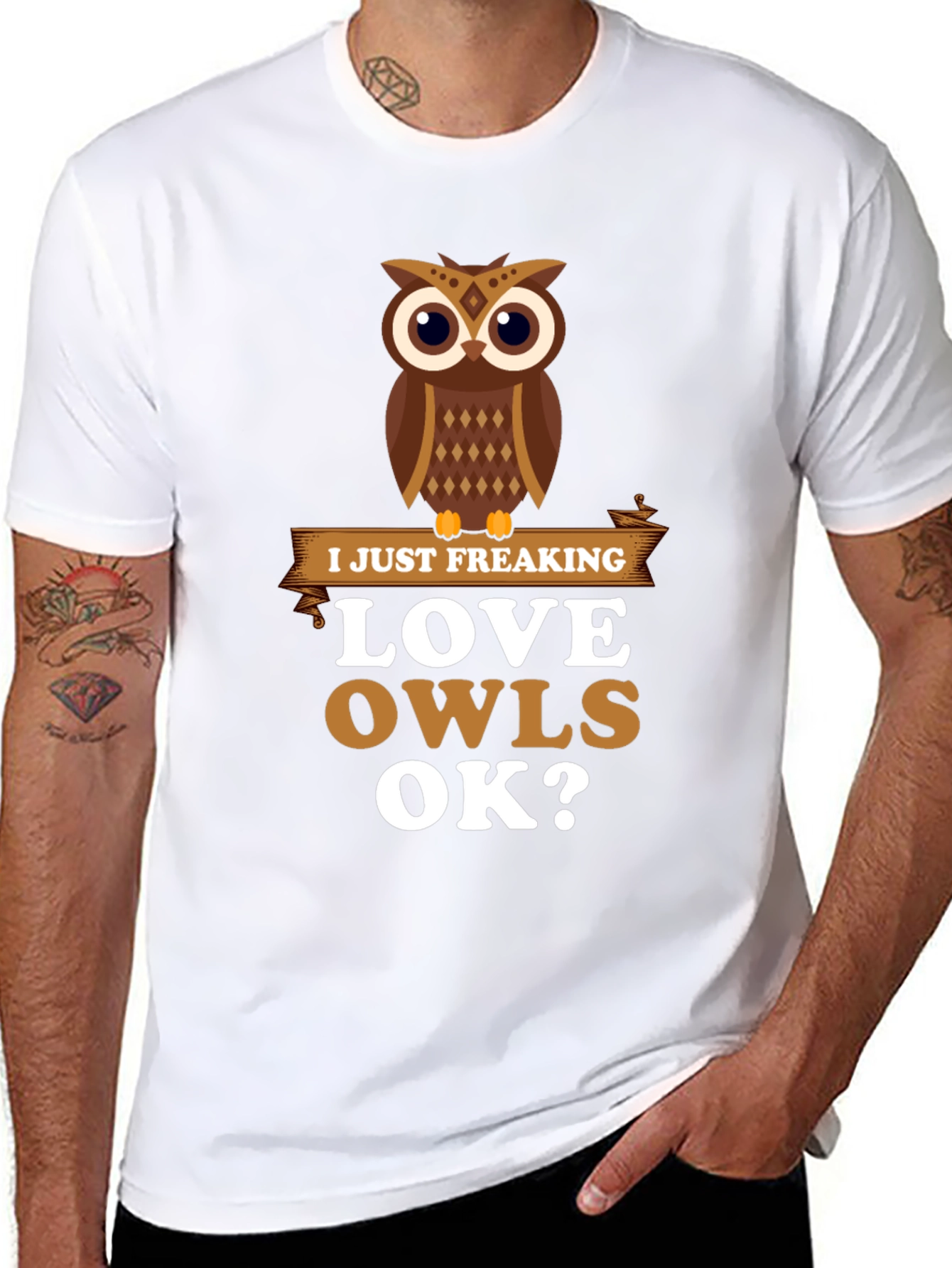 Black I Just Freaking Love Owls Graphic T-Shirt view 8