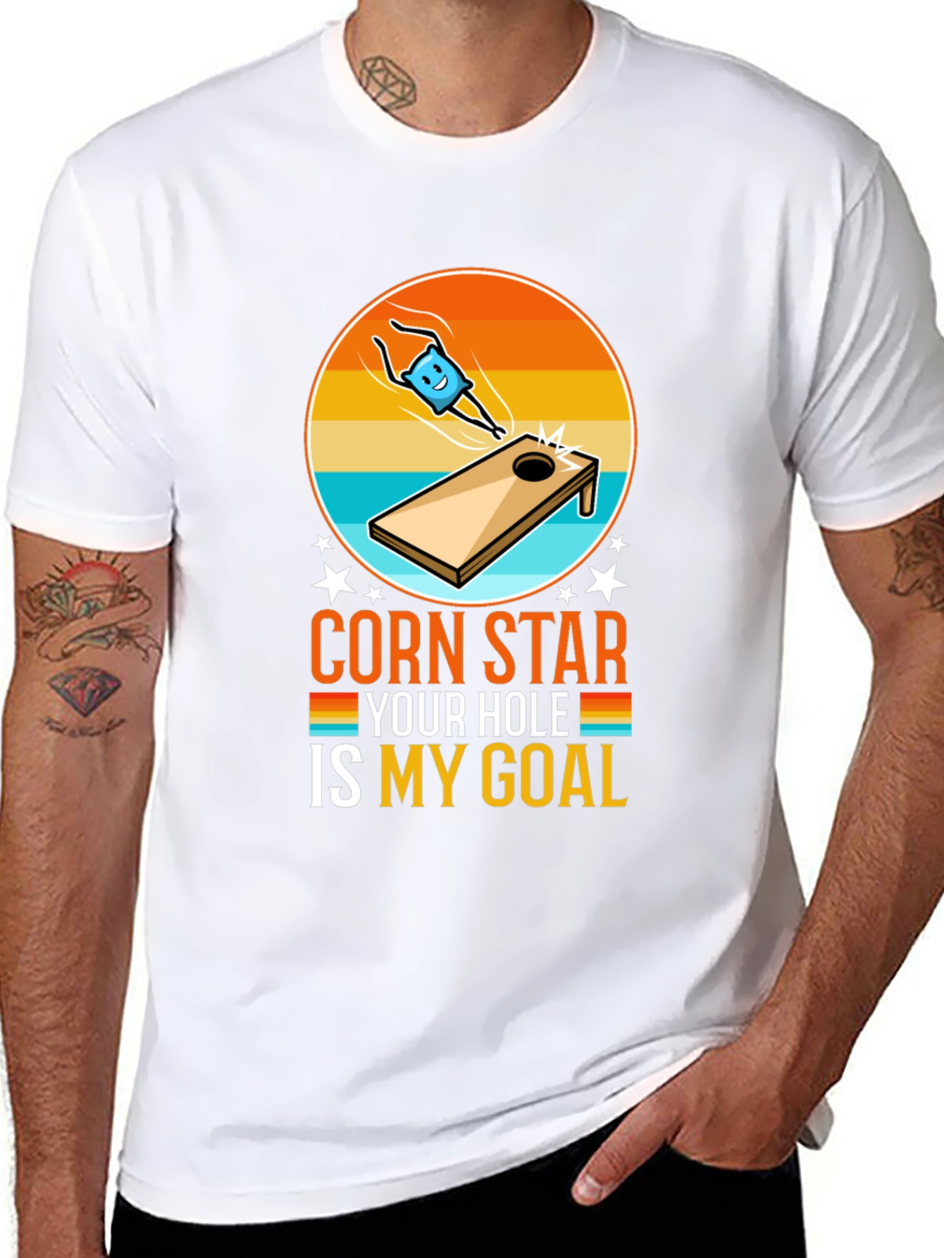 Black Corn Star Your Hole Is My Goal Funny T-Shirt view 8