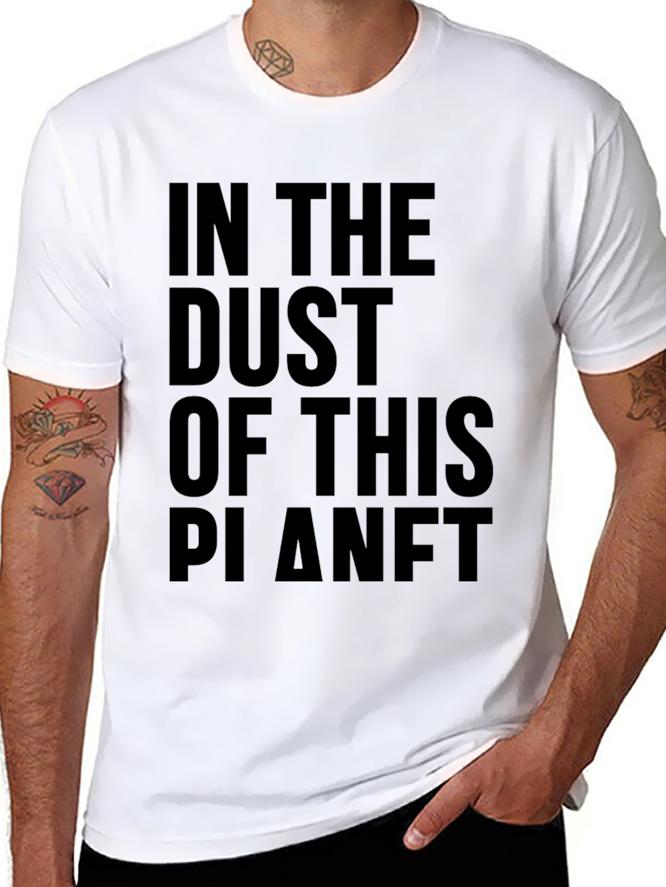 Black In The Dust Of This Planet Black Graphic Tee view 8