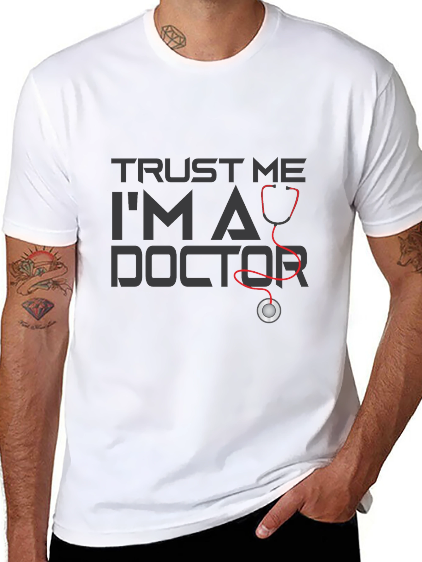 Black Trust Me I'm A Doctor T-Shirt view 8
