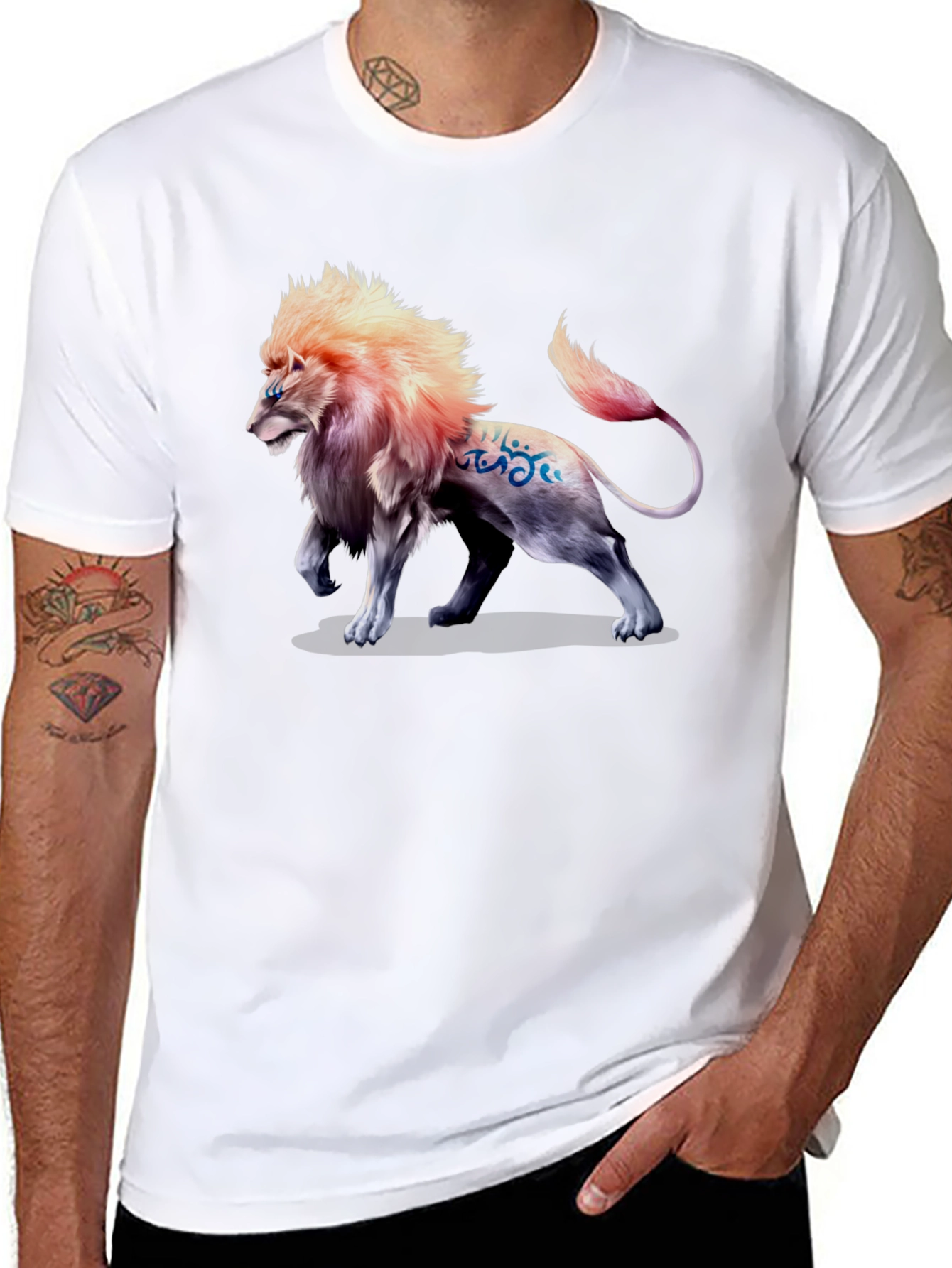 Black Lion Graphic Print T-Shirt - Bold Style view 8