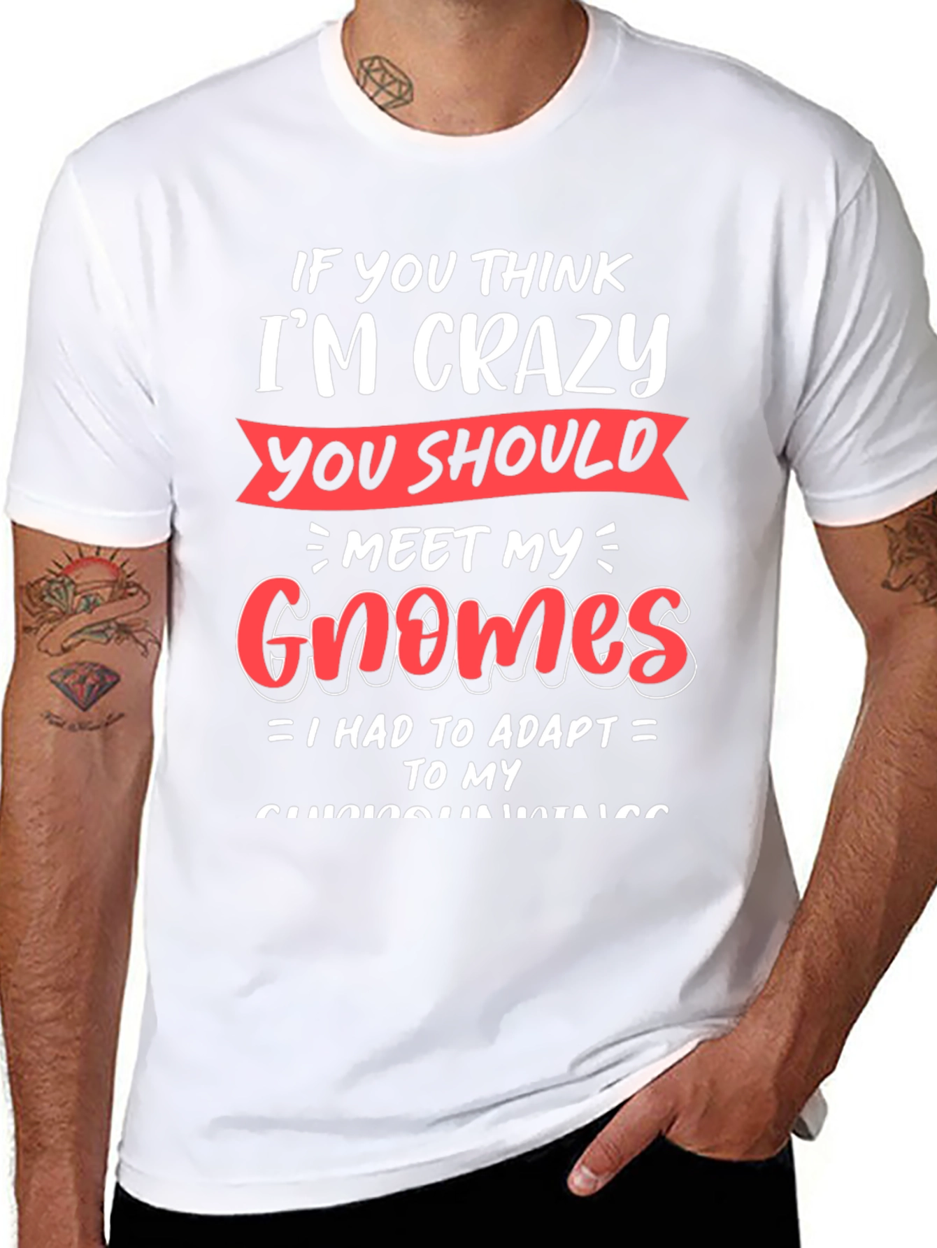 Black Crazy Gnomes Graphic T-Shirt - Funny Novelty Tee view 8