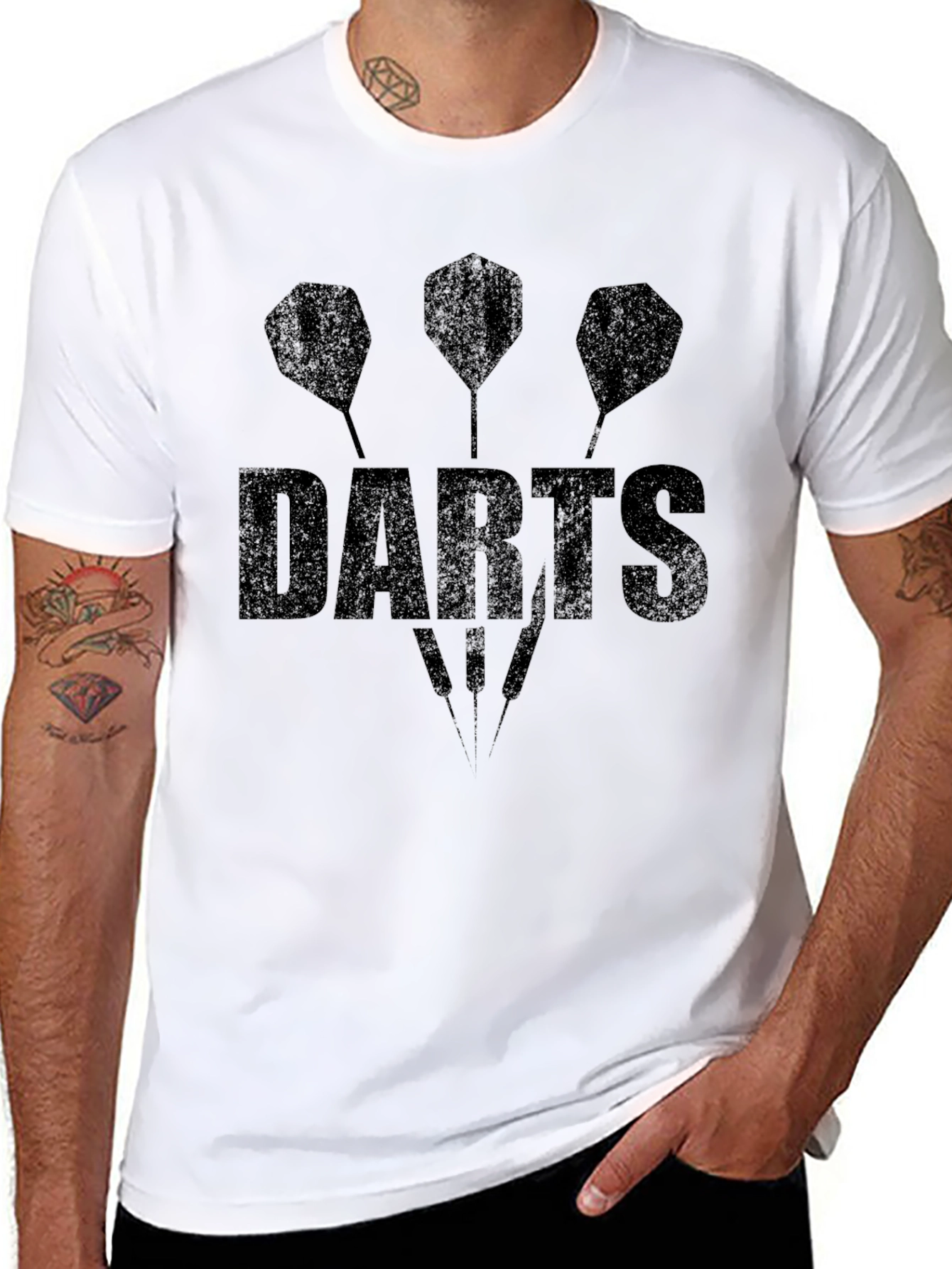 Black Darts Graphic Tee - Trendy Sport T-Shirt view 8
