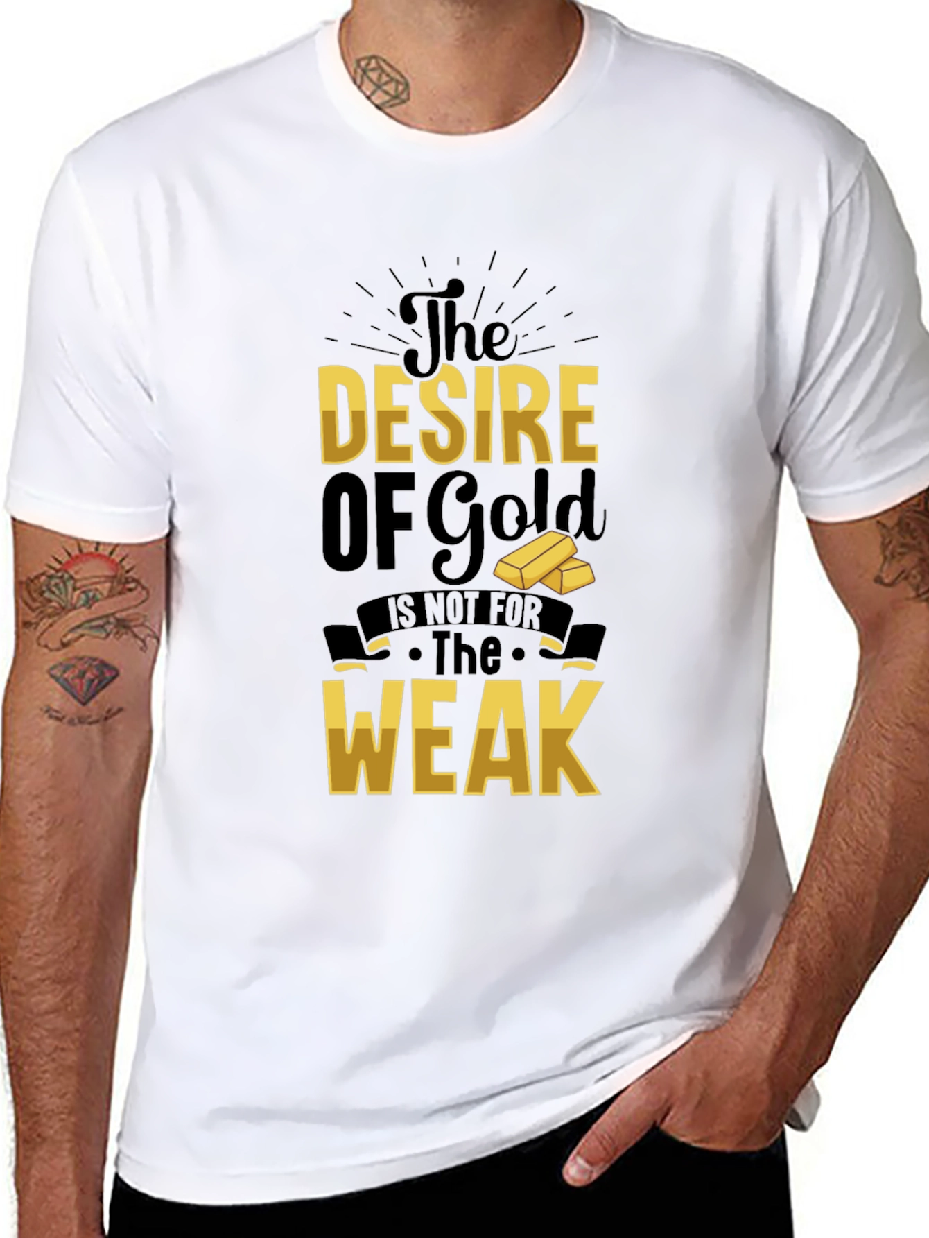 Black The Desire of Gold T-Shirt - Motivational Graphic Tee view 8