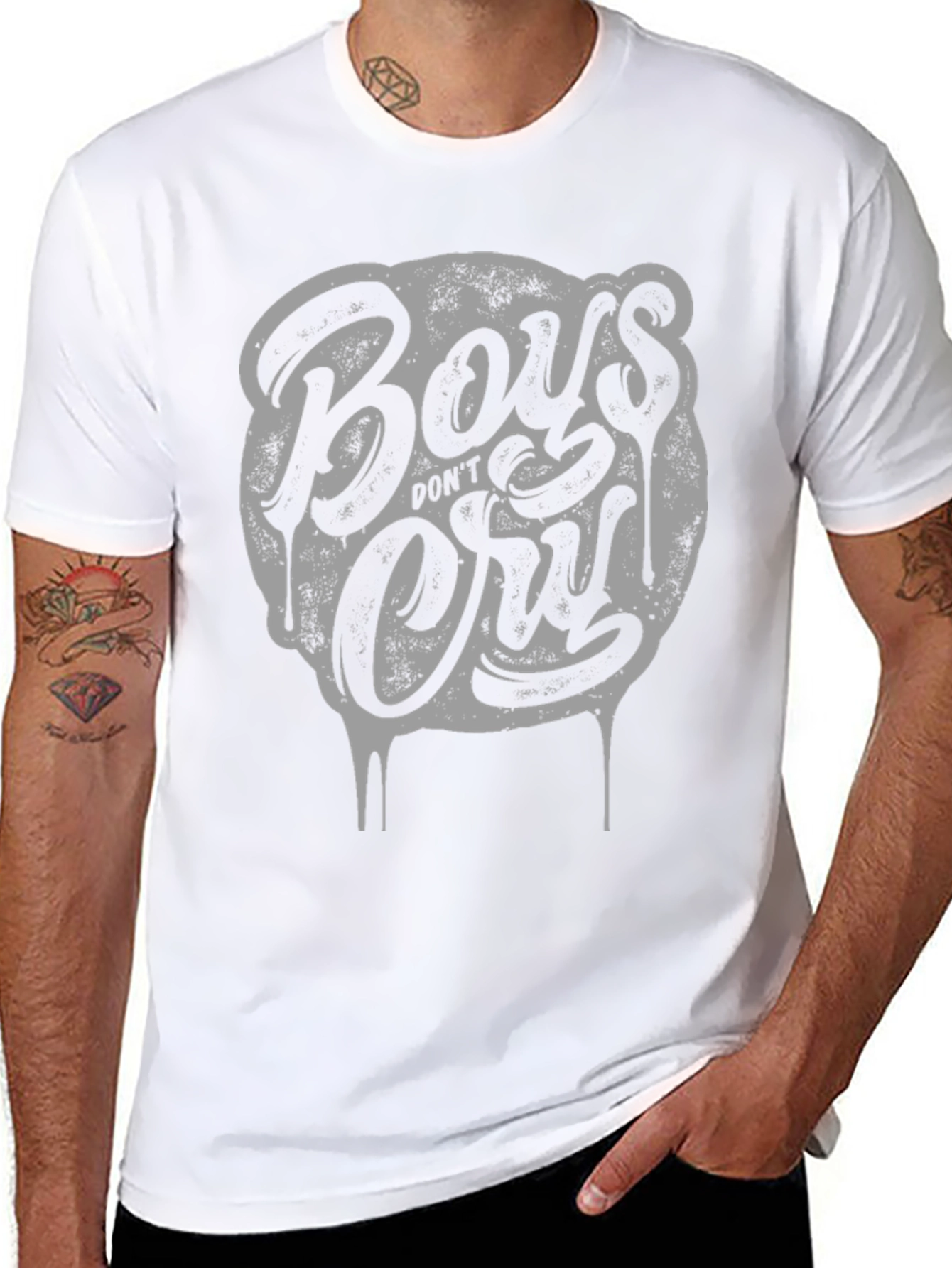 Black Boys Don't Cry Graphic Tee - Stylish Crew Neck T-Shirt view 8