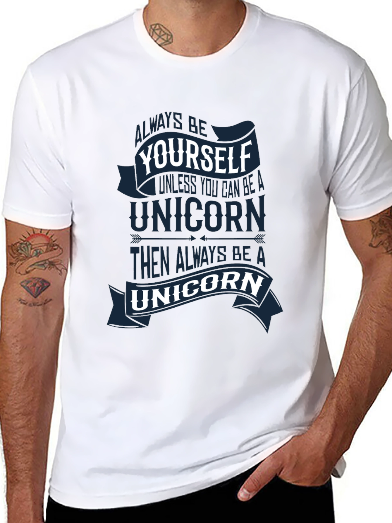 Black Always Be Yourself Unicorn Graphic Tee view 8