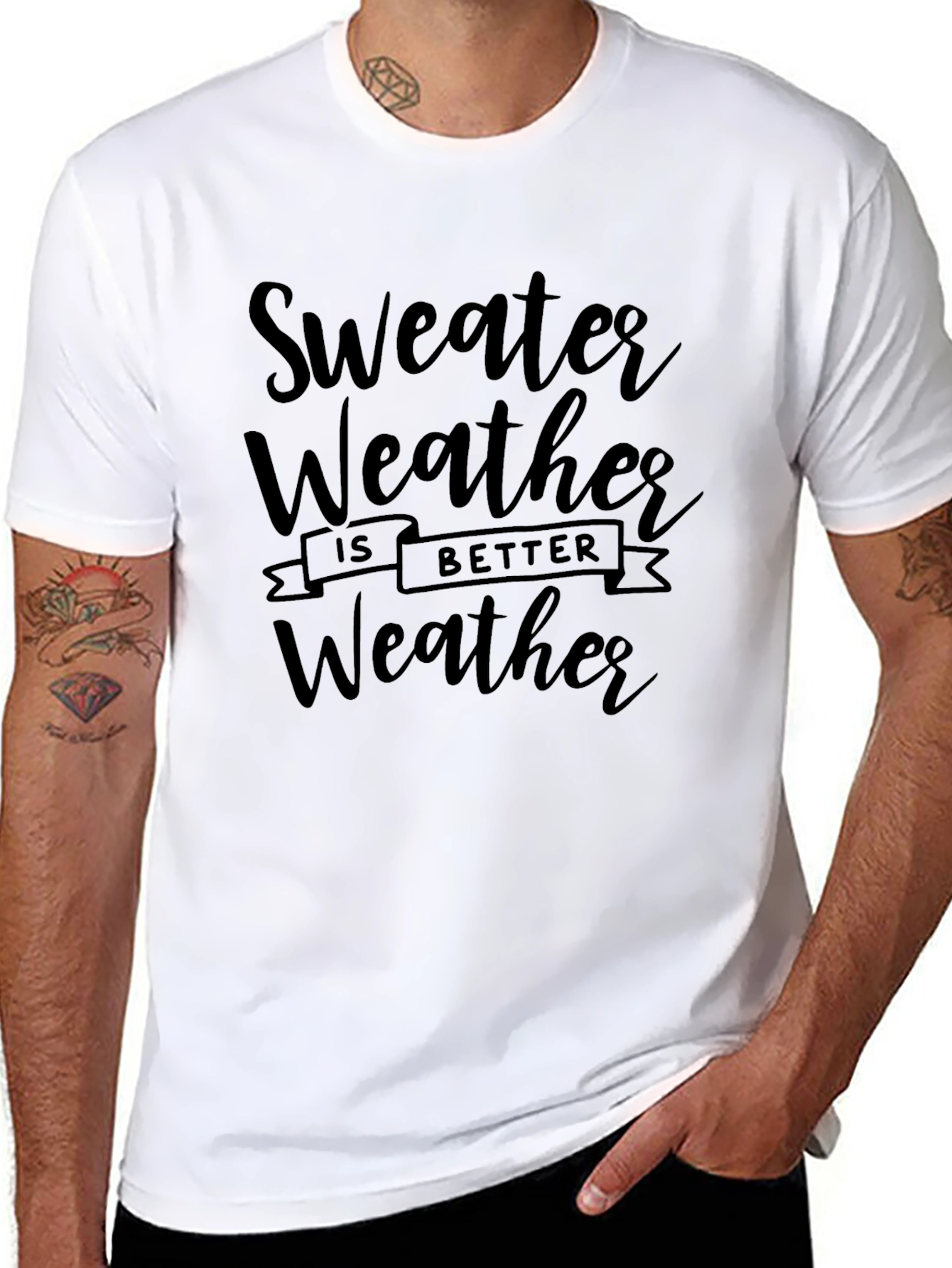 Black Sweater Weather T-Shirt - Cozy Season Apparel view 8