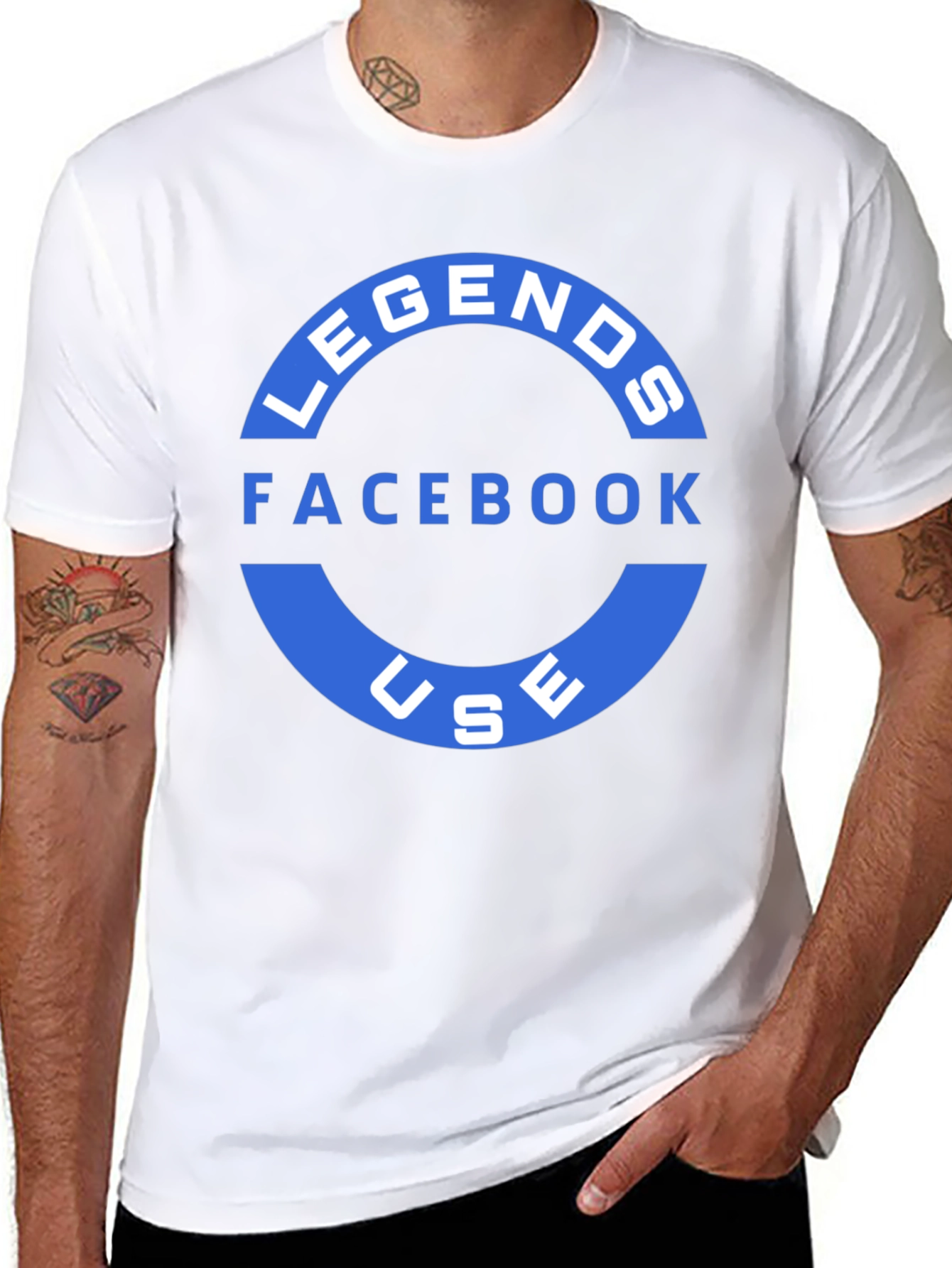 Black Legends Facebook Use T-Shirt - Black view 8