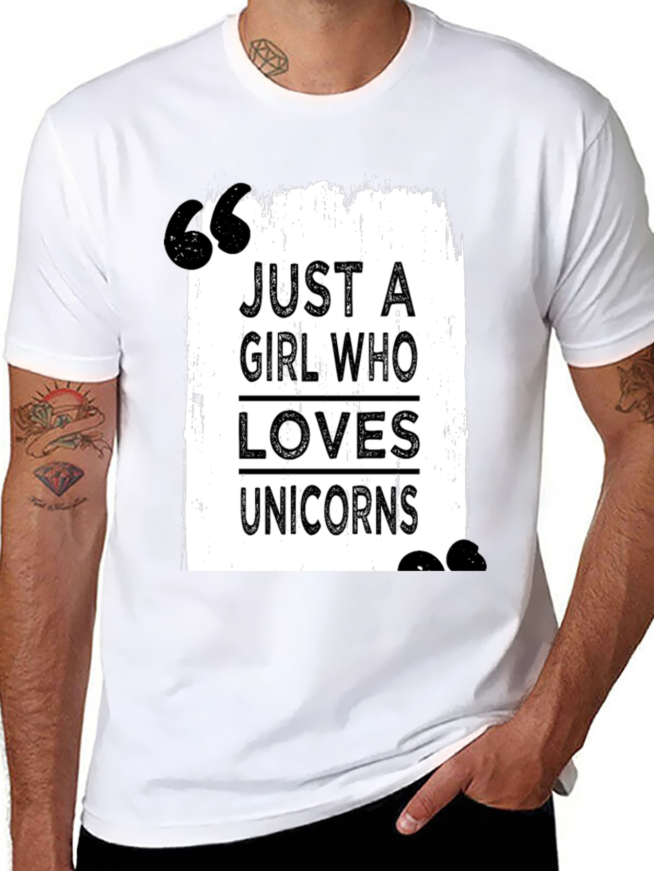 Black Just a Girl Who Loves Unicorns T-Shirt view 8