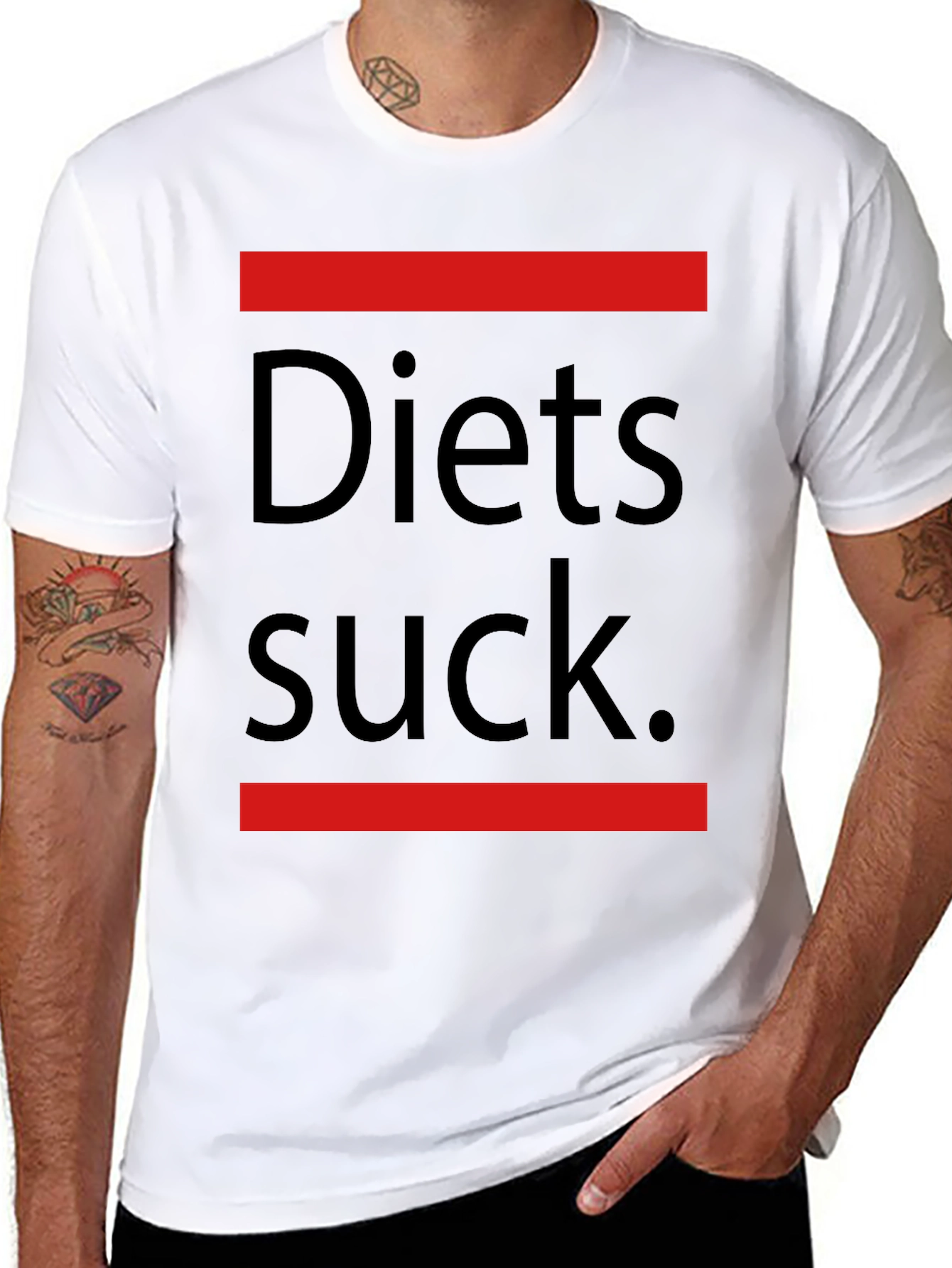 Black Diets Suck Graphic T-Shirt - Unisex view 8