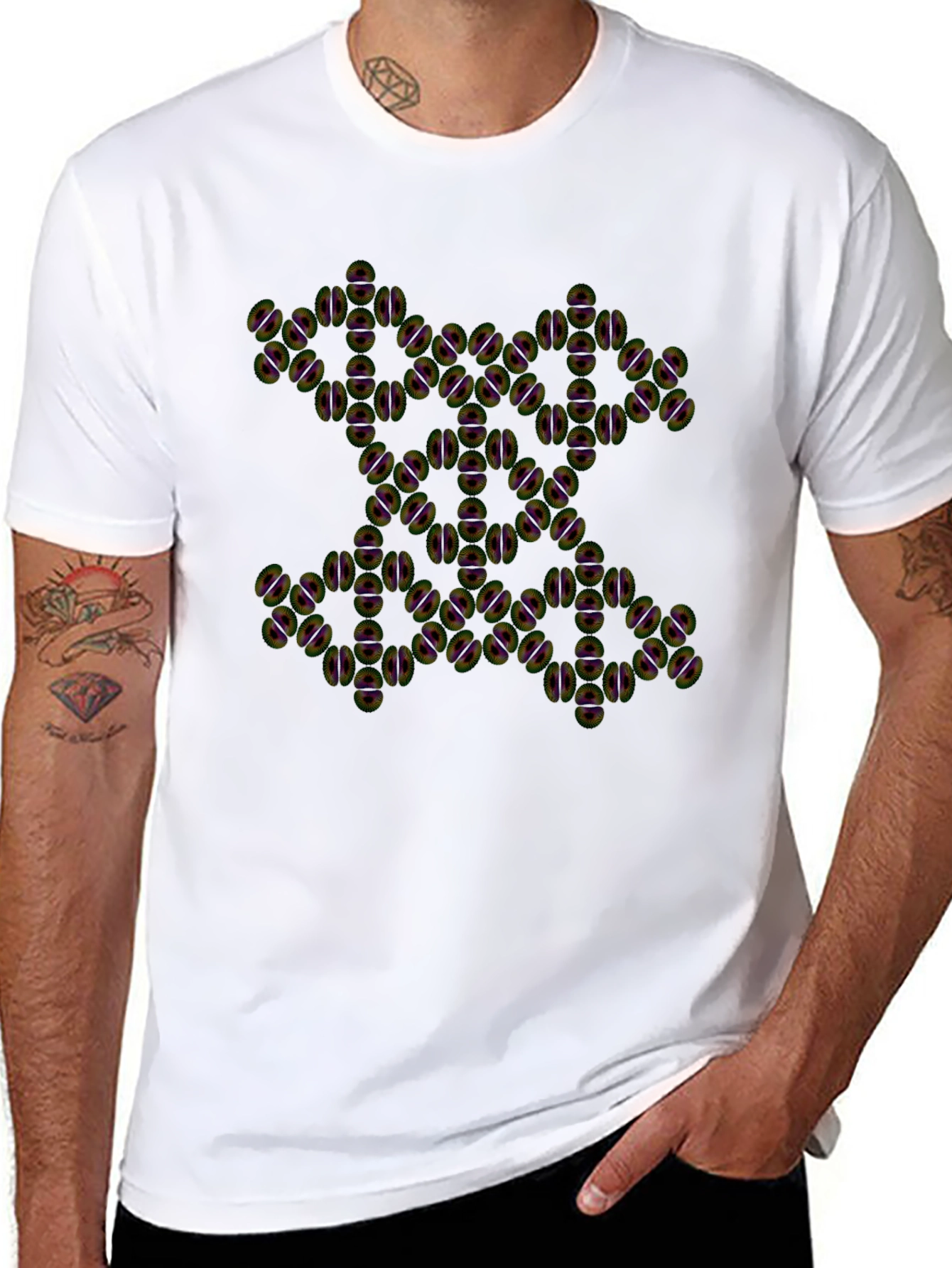 Abstract Pattern Black Tee - 8