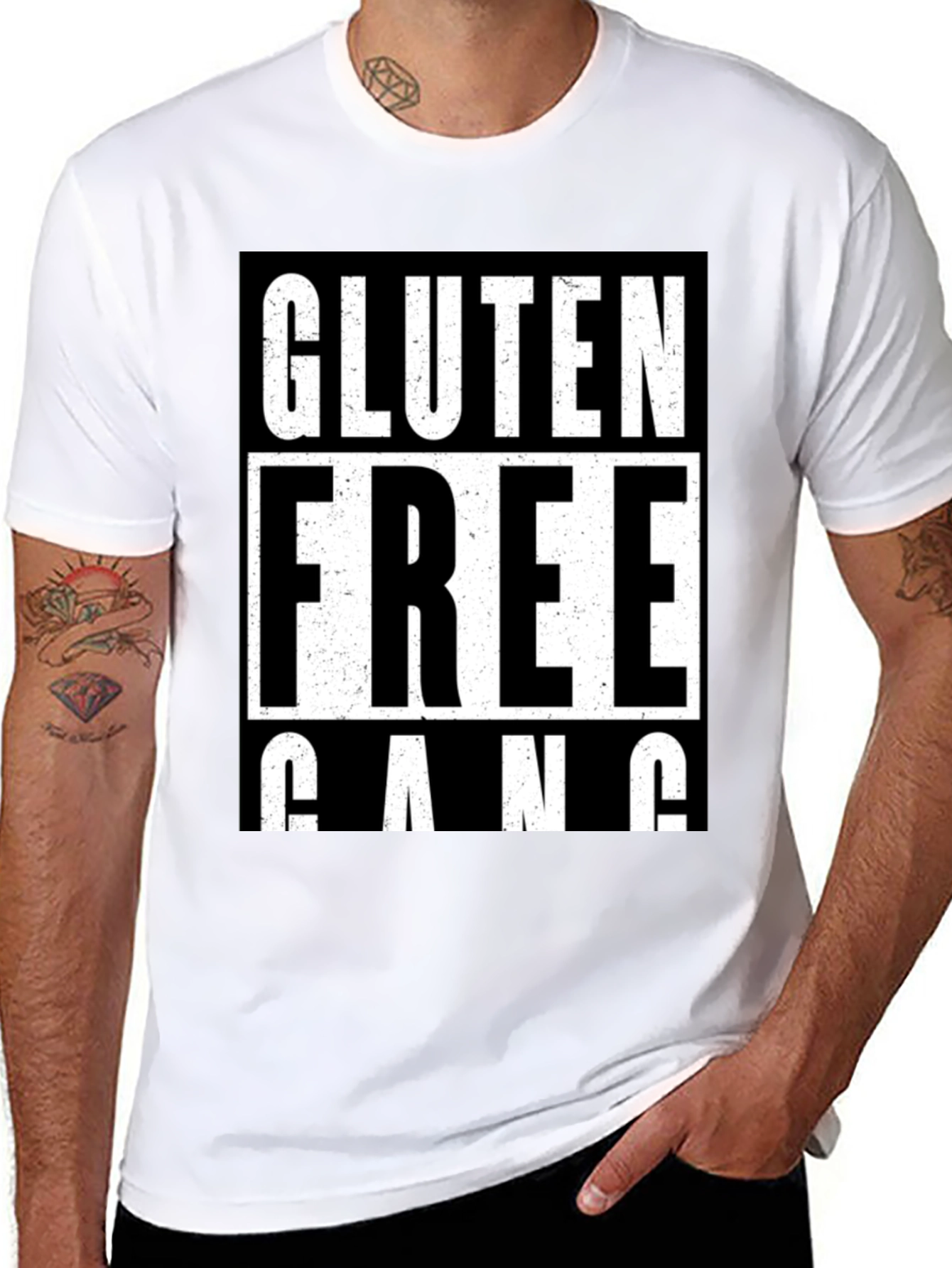 Black Gluten Free Gang T-Shirt -  Bold Graphic Tee view 8