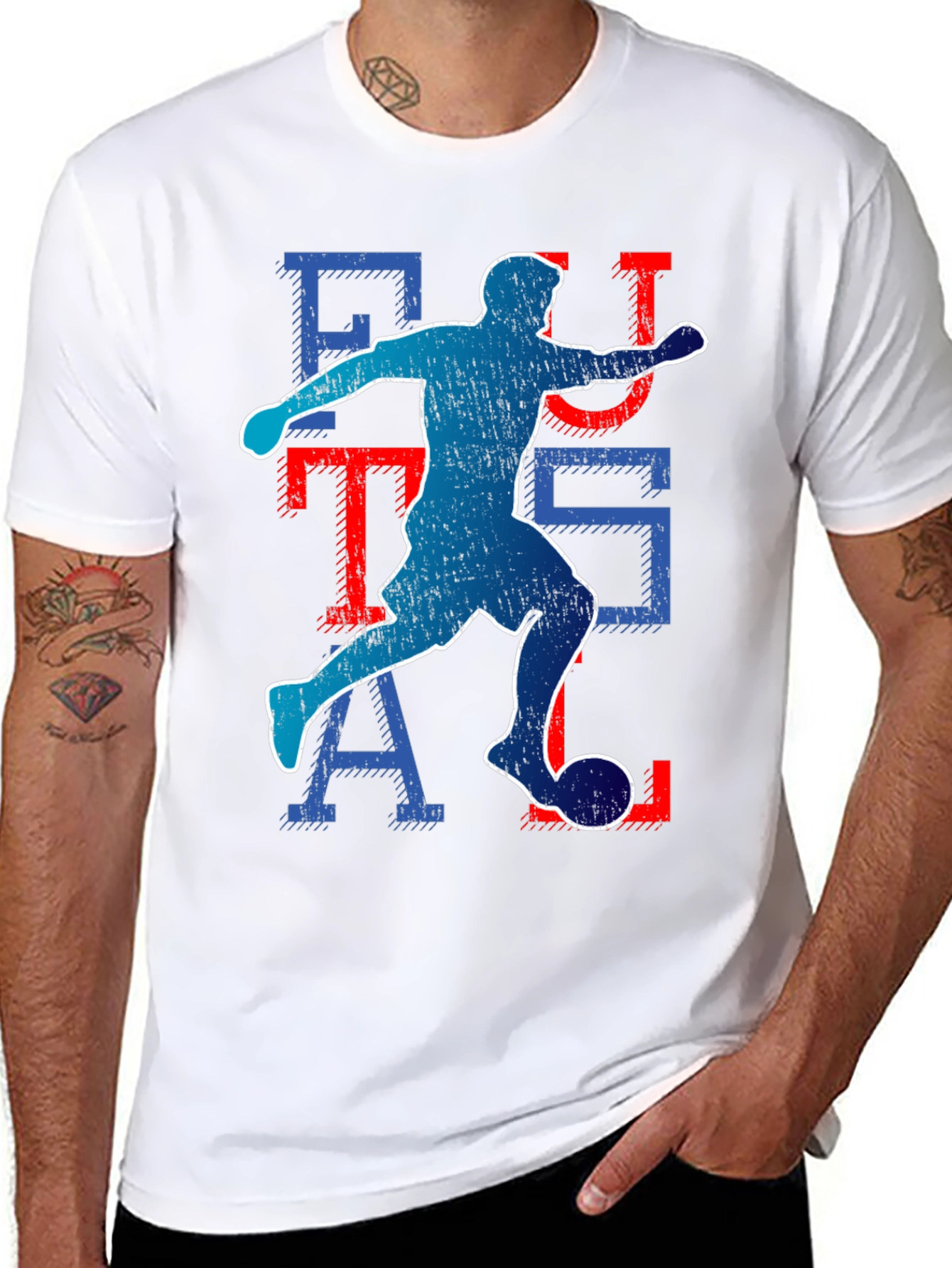 Black Futsal Player Graphic T-Shirt view 8