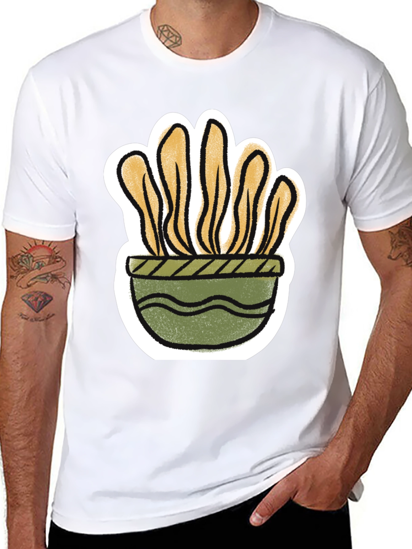 Black Plant Pot Graphic Tee - Trendy Stylish view 8