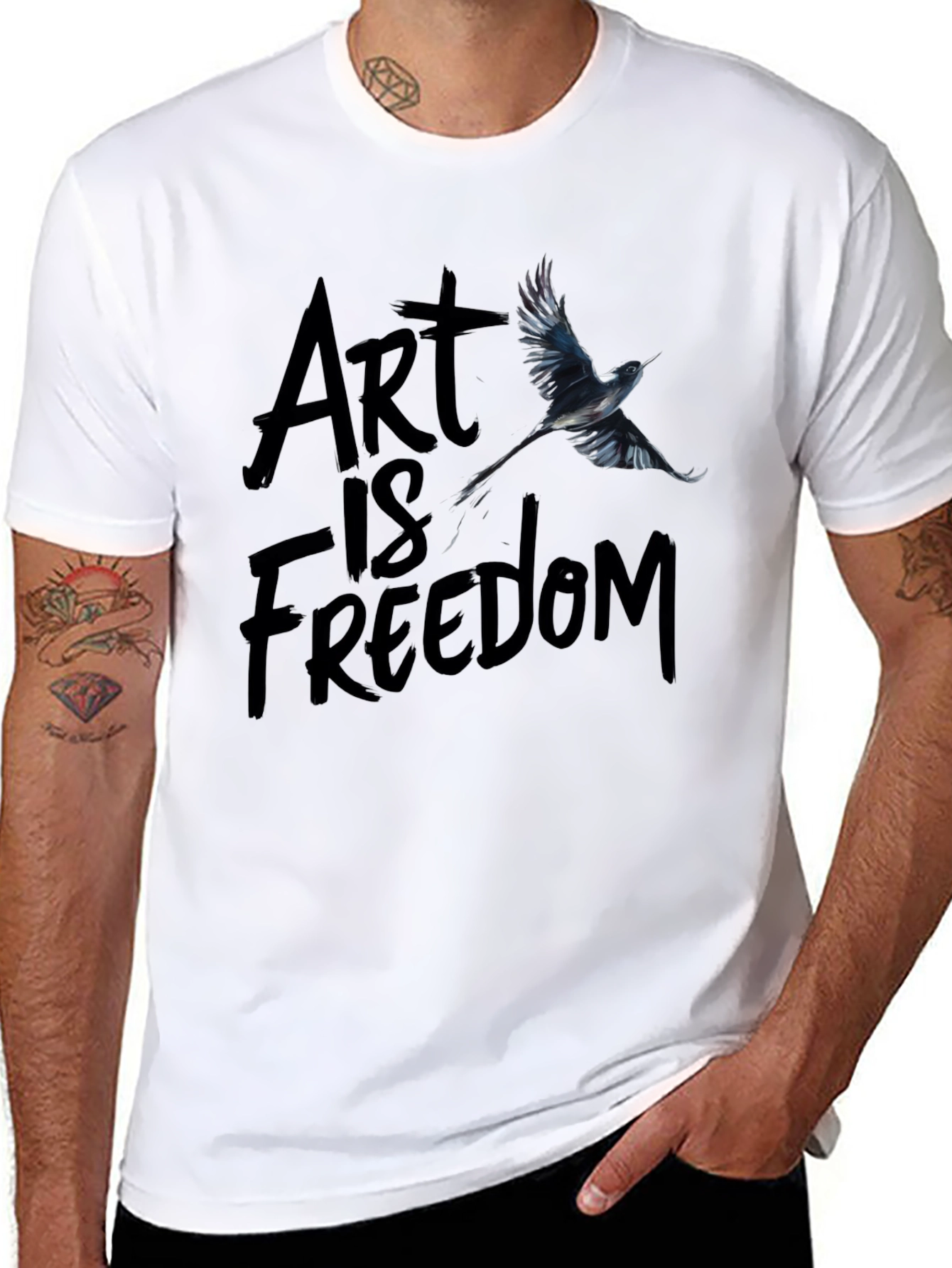 Black Art Is Freedom Graphic Tee - Black view 8