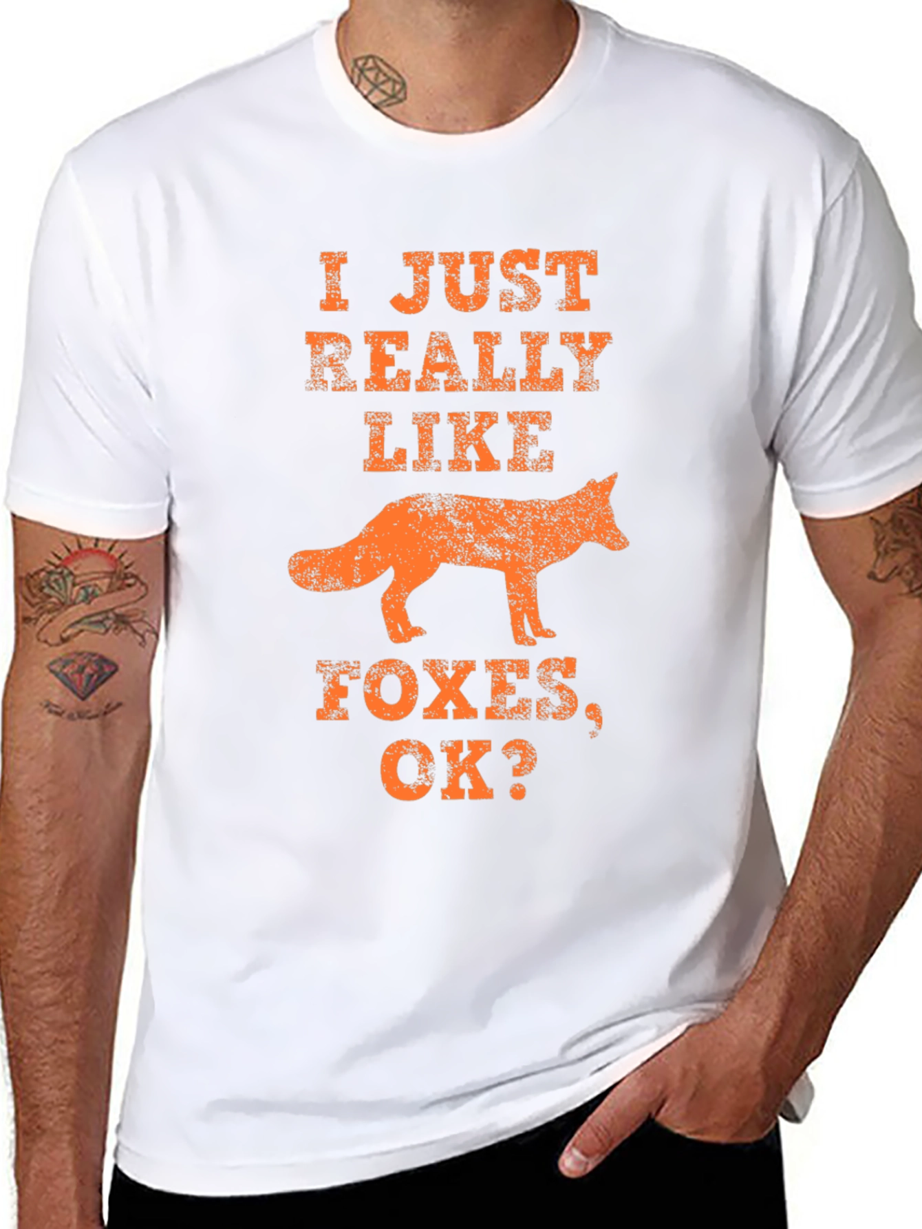 Black Fox Lover T-Shirt: I Just Really Like Foxes, Ok? view 8