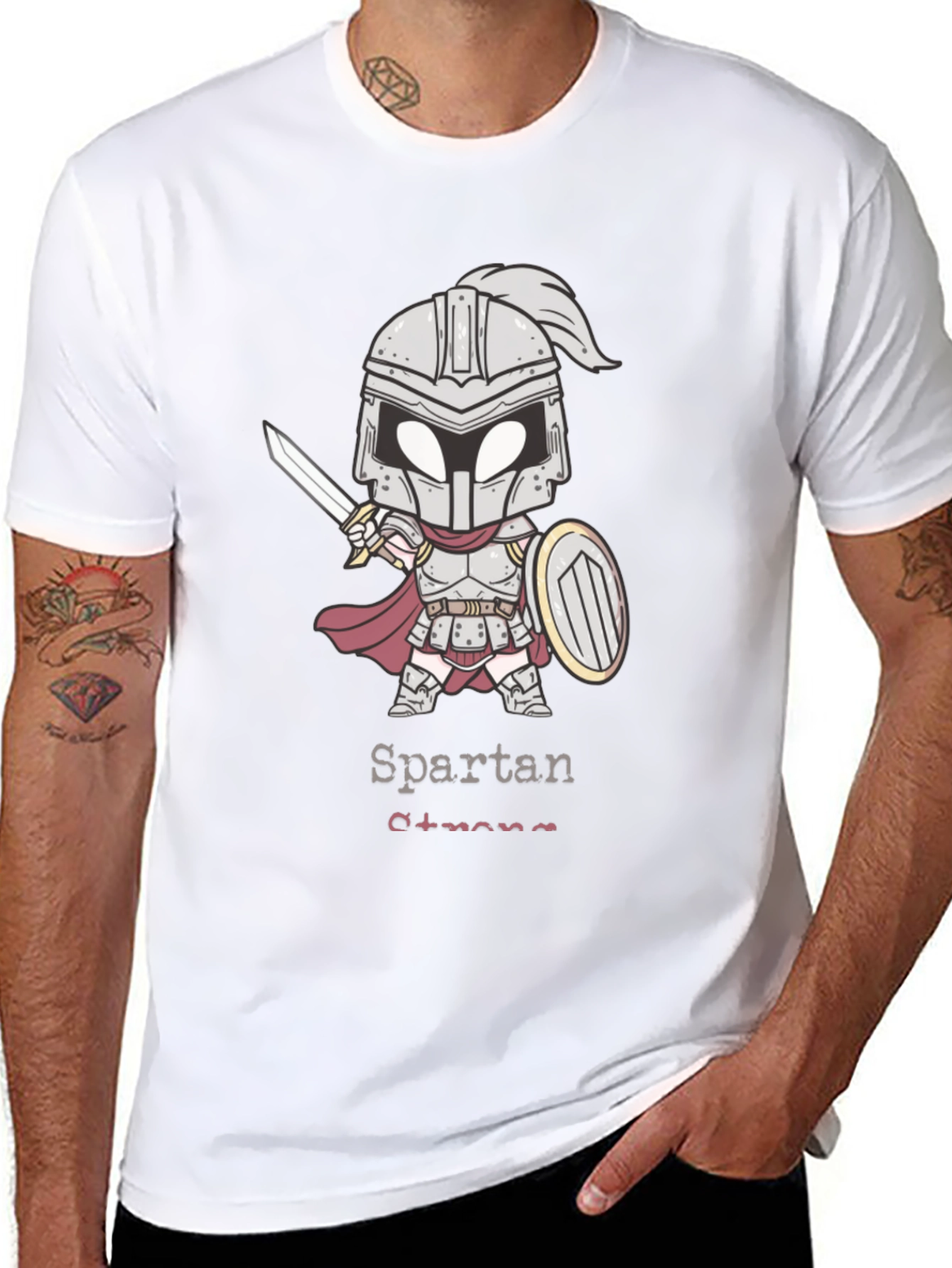 Black Spartan Strong Graphic T-Shirt view 8