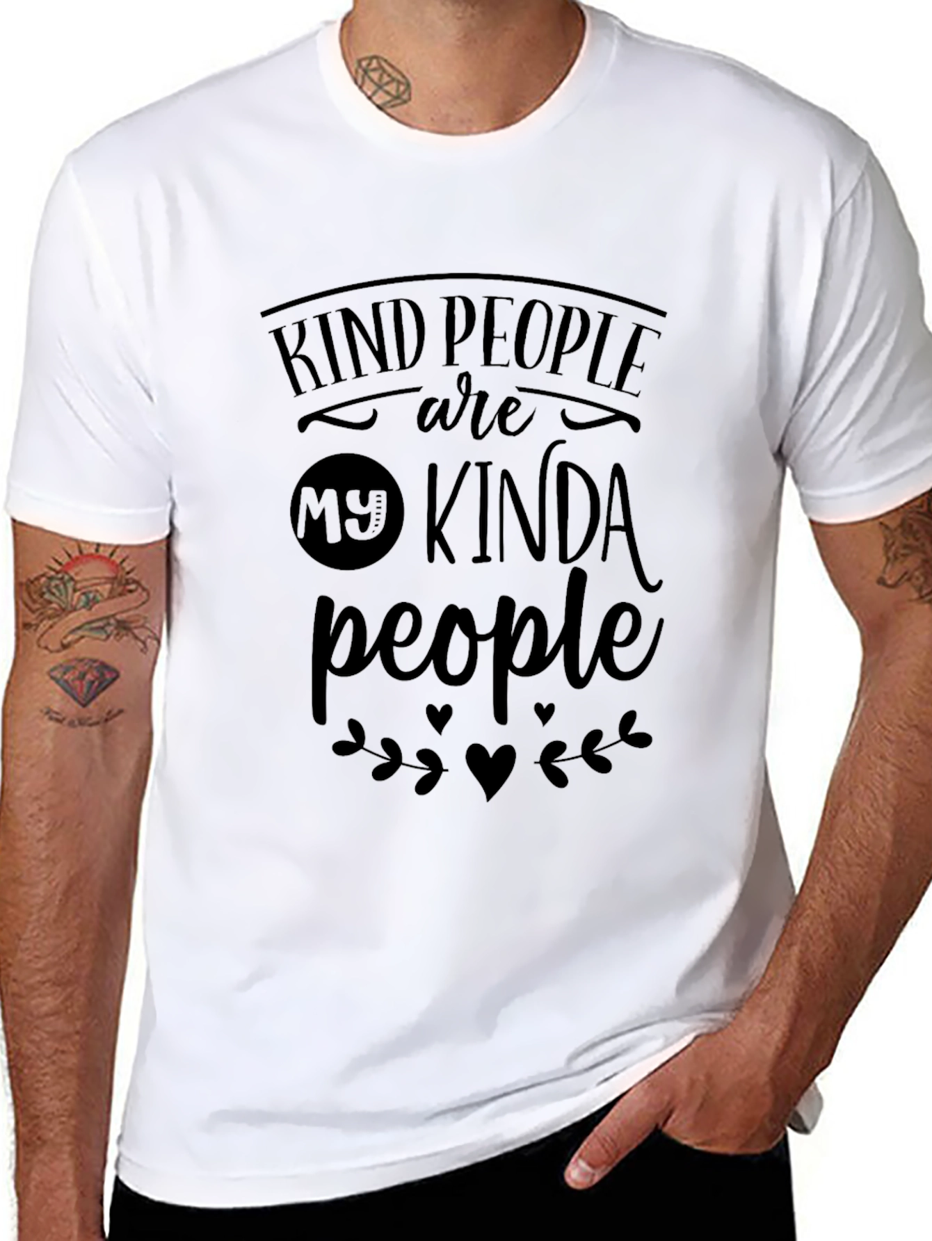 Black Kind People Graphic Tee - Unisex Black T-Shirt view 8