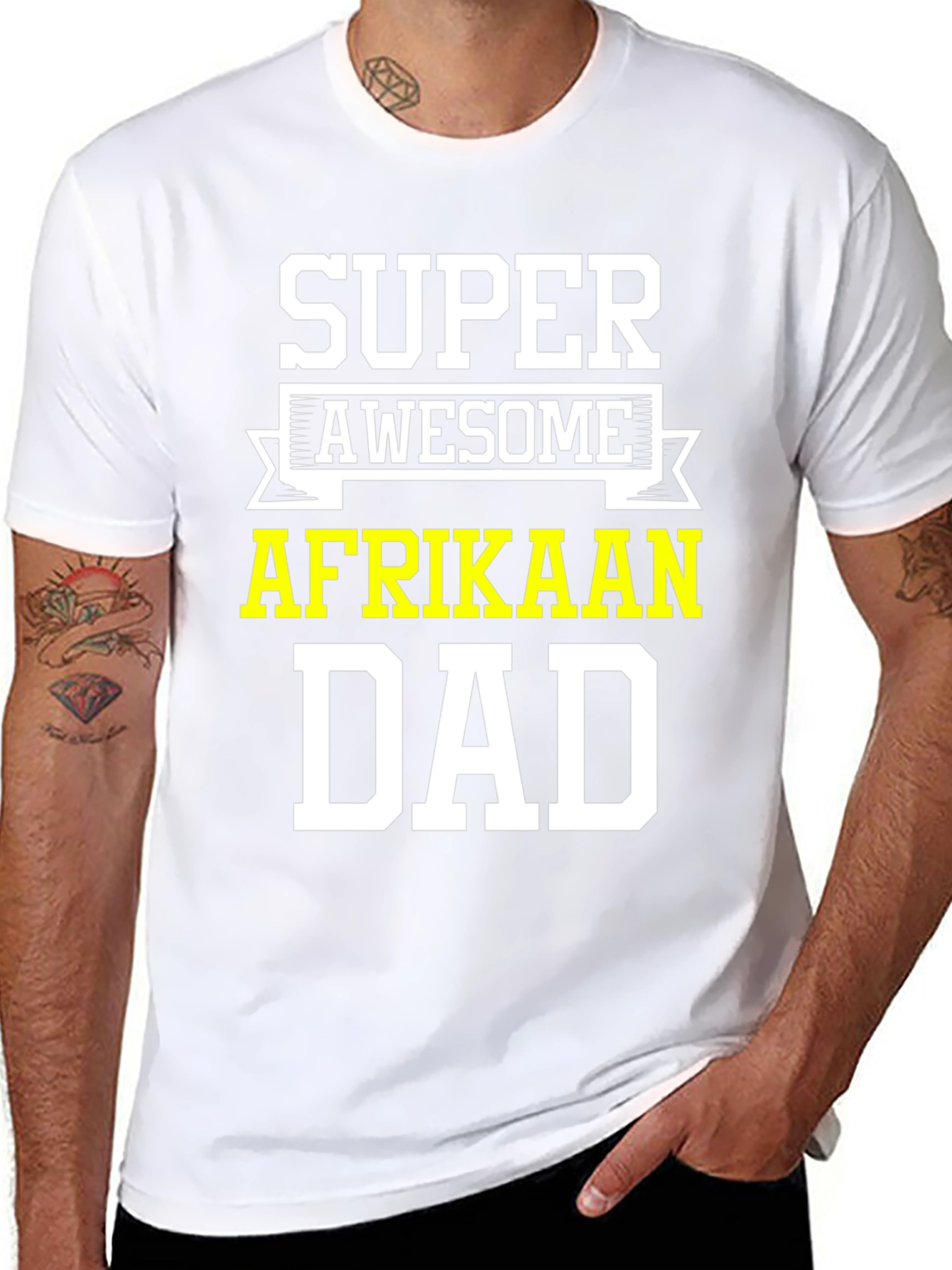 Black Super Awesome Afrikaan Dad T-Shirt view 8