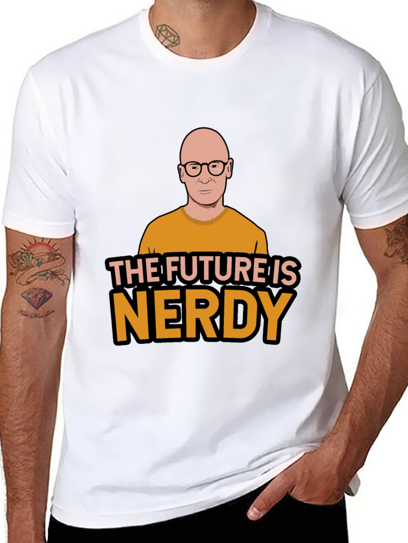 Black The Future is Nerdy Graphic T-Shirt view 8