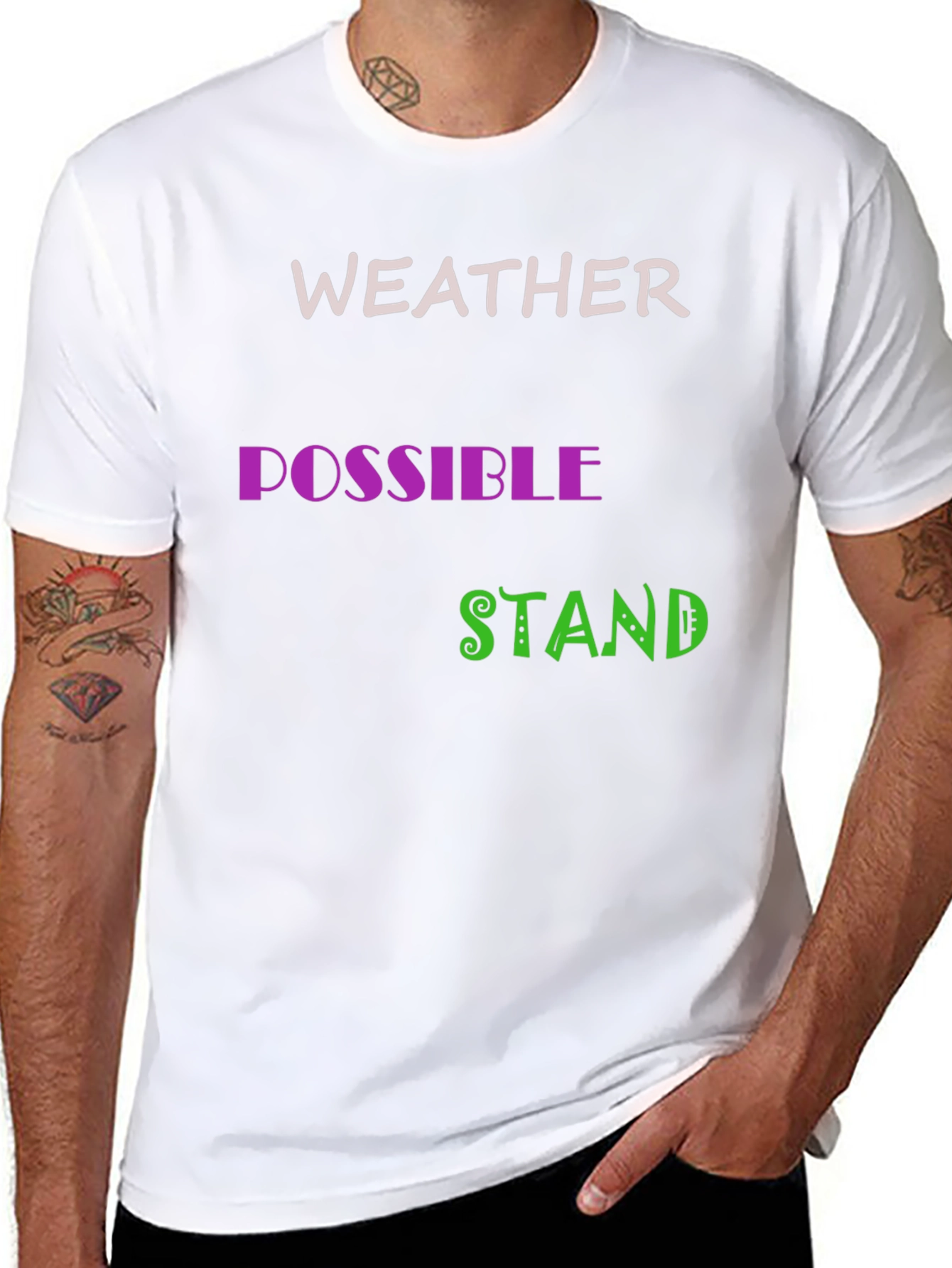 Black Weather Possible Stand Black T-Shirt view 8