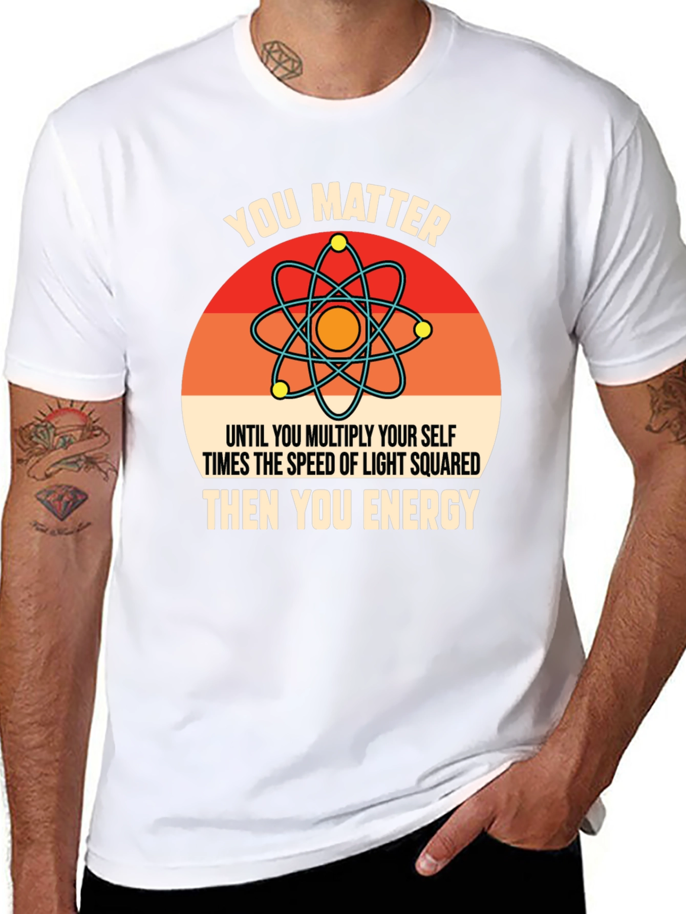 Black Funny Science T-Shirt: You Matter, Then You Energy view 8