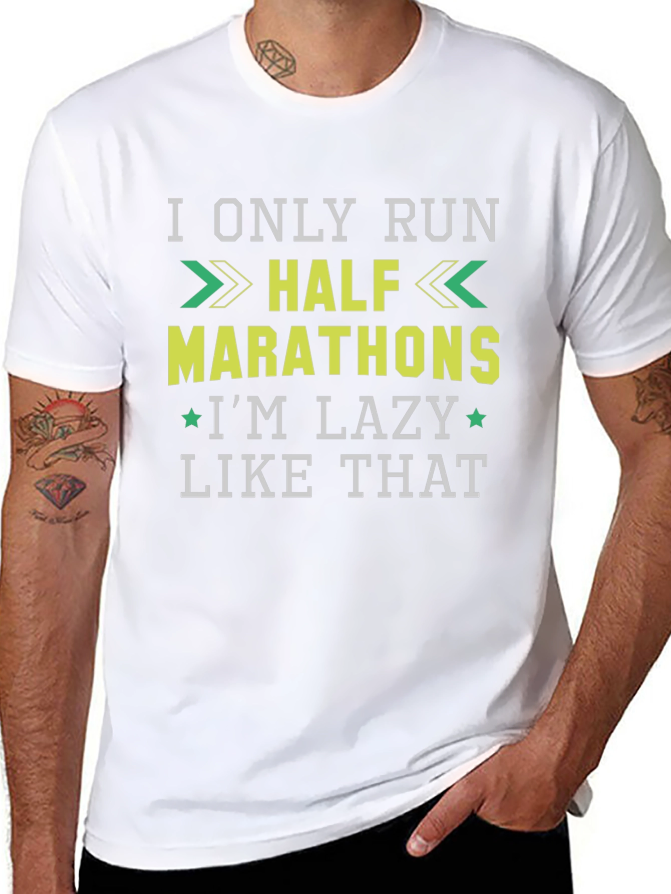 Black Funny Running T-Shirt: I Only Run Half Marathons - I'm Lazy Like That! view 8