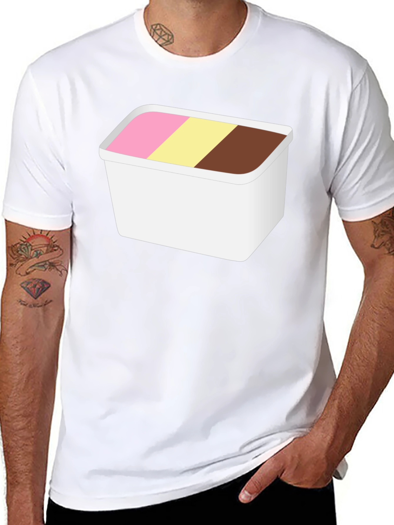 Black Ice Cream Tub Graphic Tee - Cool Novelty Shirt view 8