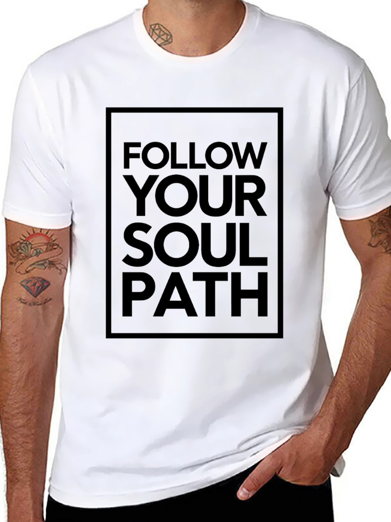 Black Follow Your Soul Path Graphic Tee - Black T-Shirt view 8