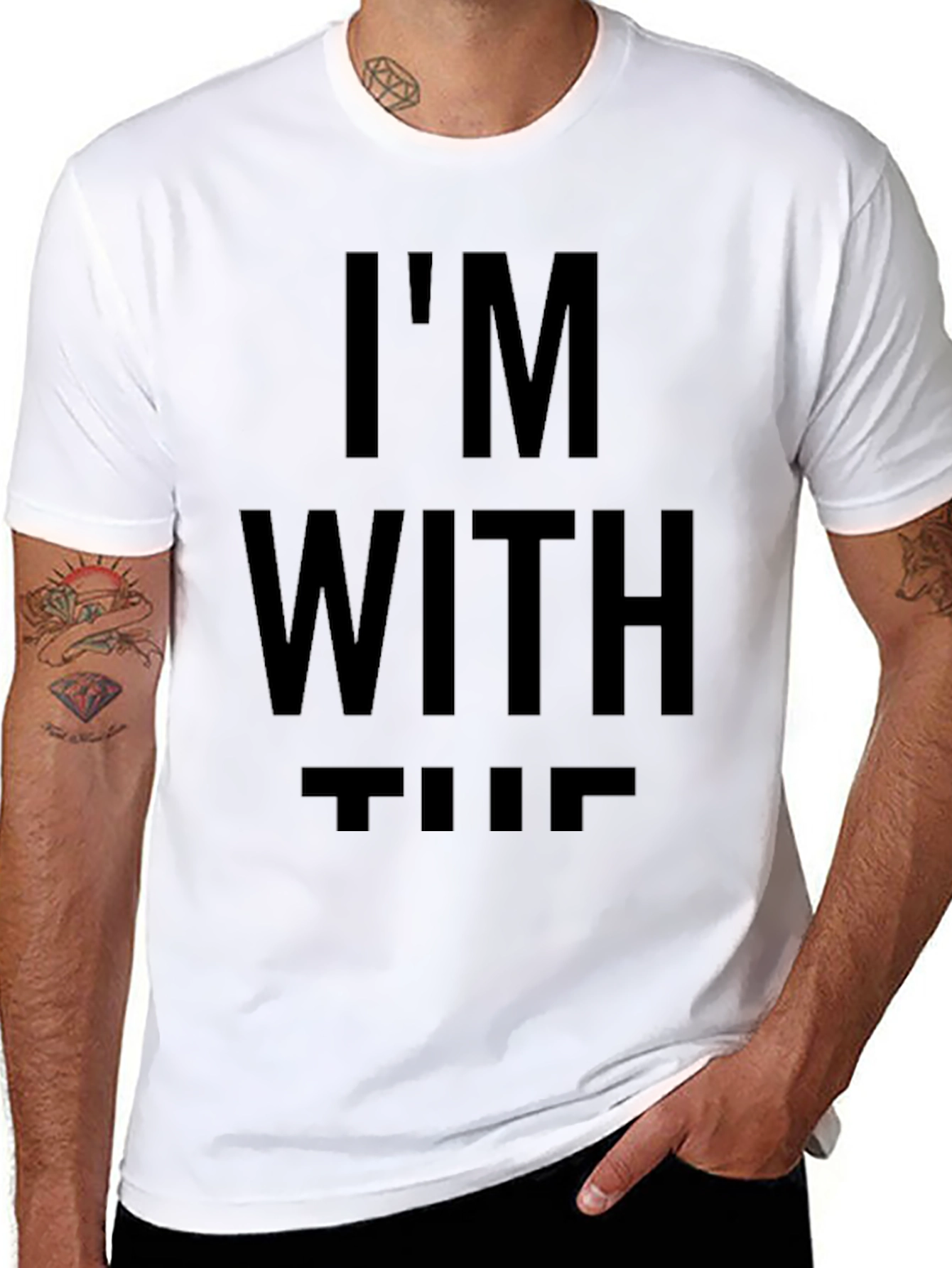 Black I'm With The Band Graphic Tee - Black Cotton Blend view 8