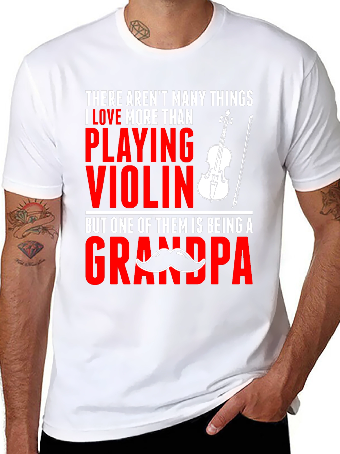 Black Violin Grandpa T-Shirt: Love Playing Grandpa Tee view 8