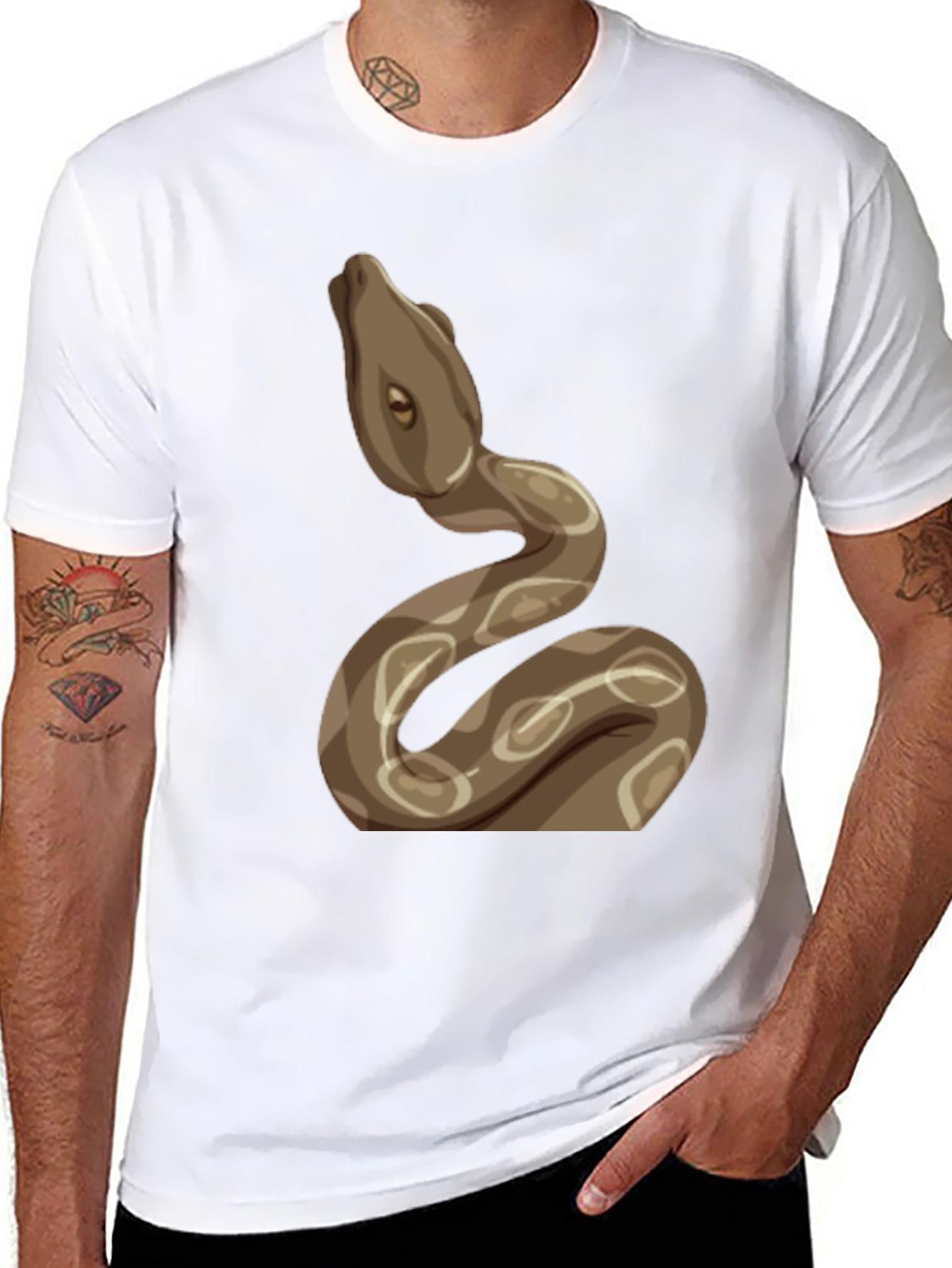 Snake Graphic Tee - Cool Animal Print Shirt - 8