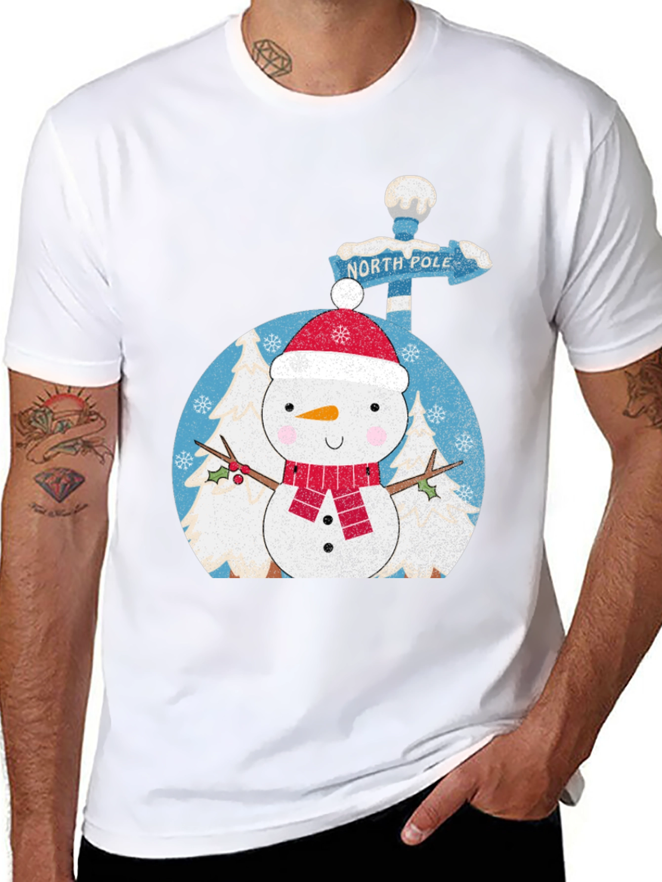 Snowman North Pole Black Tee - 8
