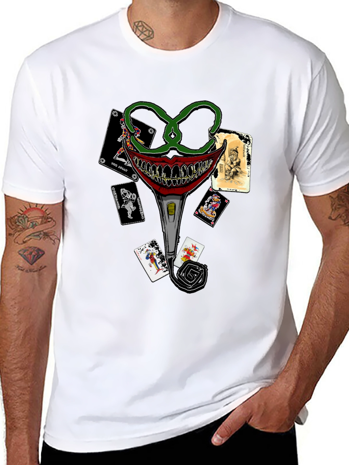 Joker Card T-Shirt - Crazy Clown Design - 8