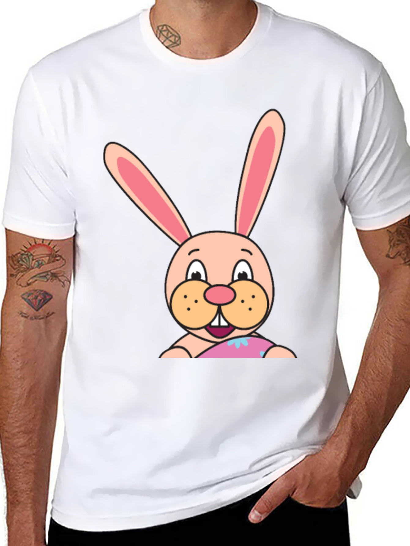 Black Bunny Graphic Tee - Soft Cotton Blend view 8