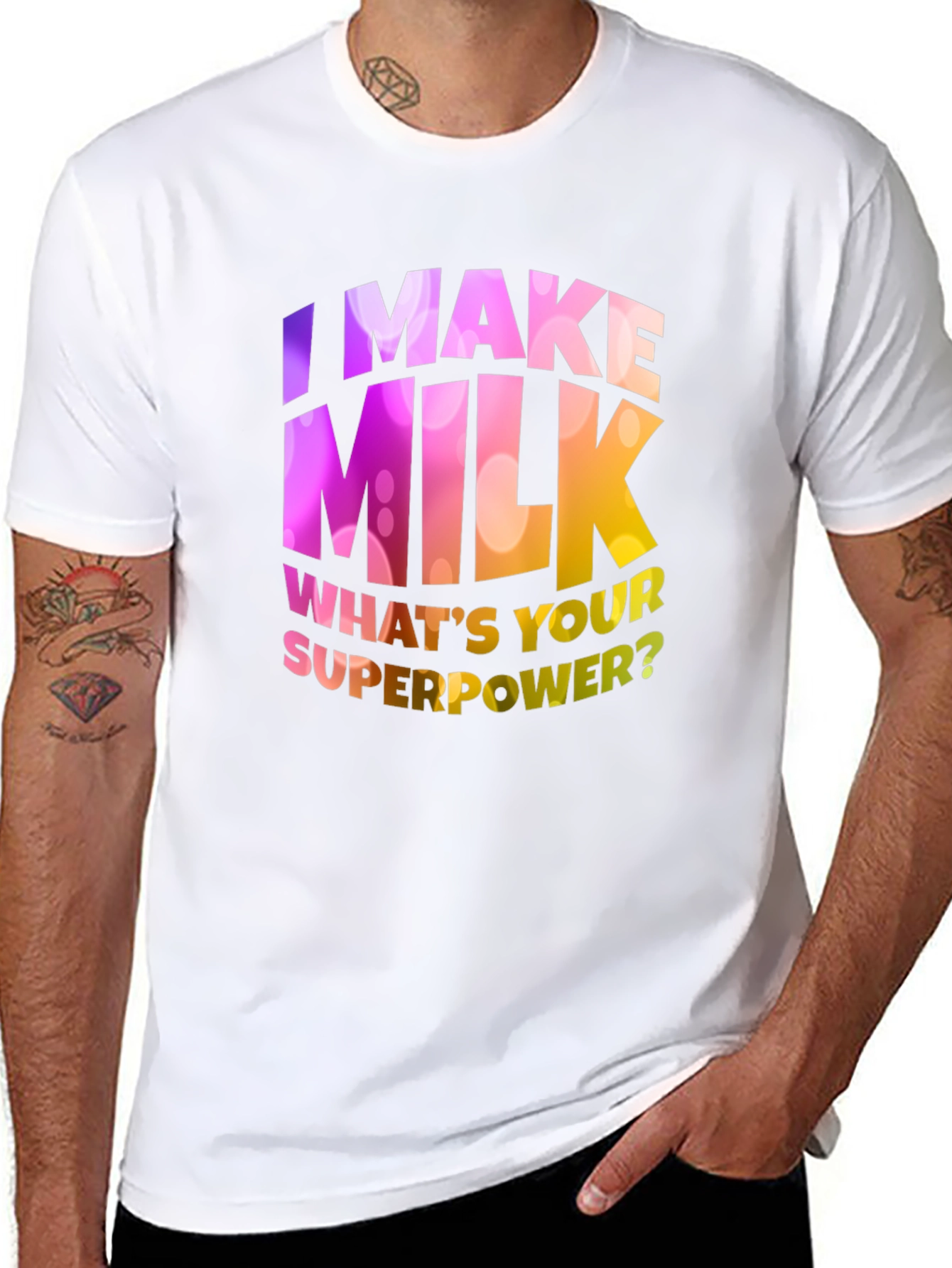 Black I Make Milk What's Your Superpower T-Shirt view 8