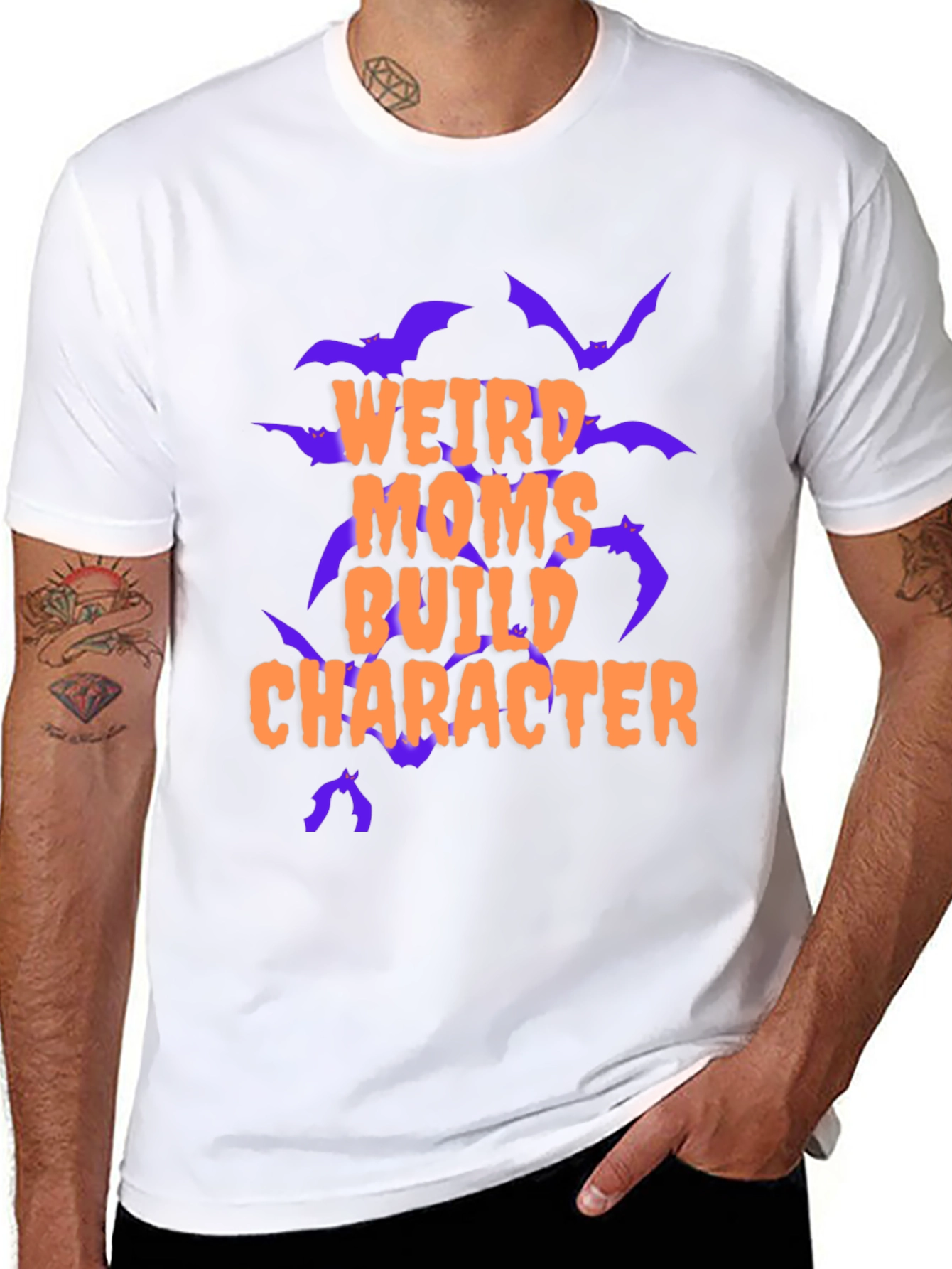 Black Weird Moms Build Character Graphic Tee view 8
