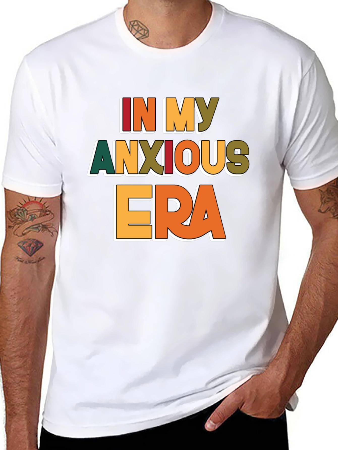 Black In My Anxious Era T-Shirt - Trendy Graphic Tee view 8