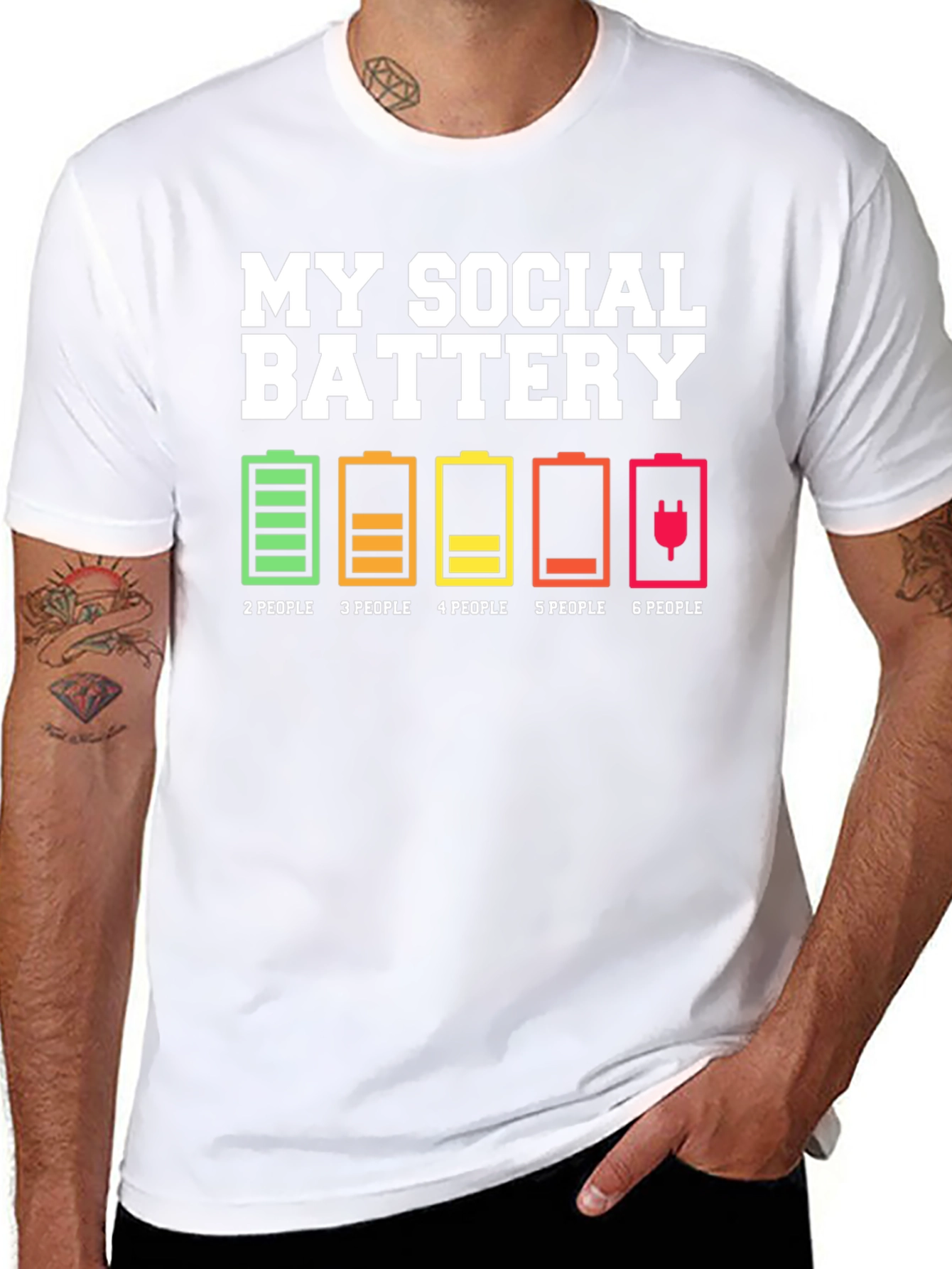 Black My Social Battery T-Shirt - Introvert Humor Tee view 8