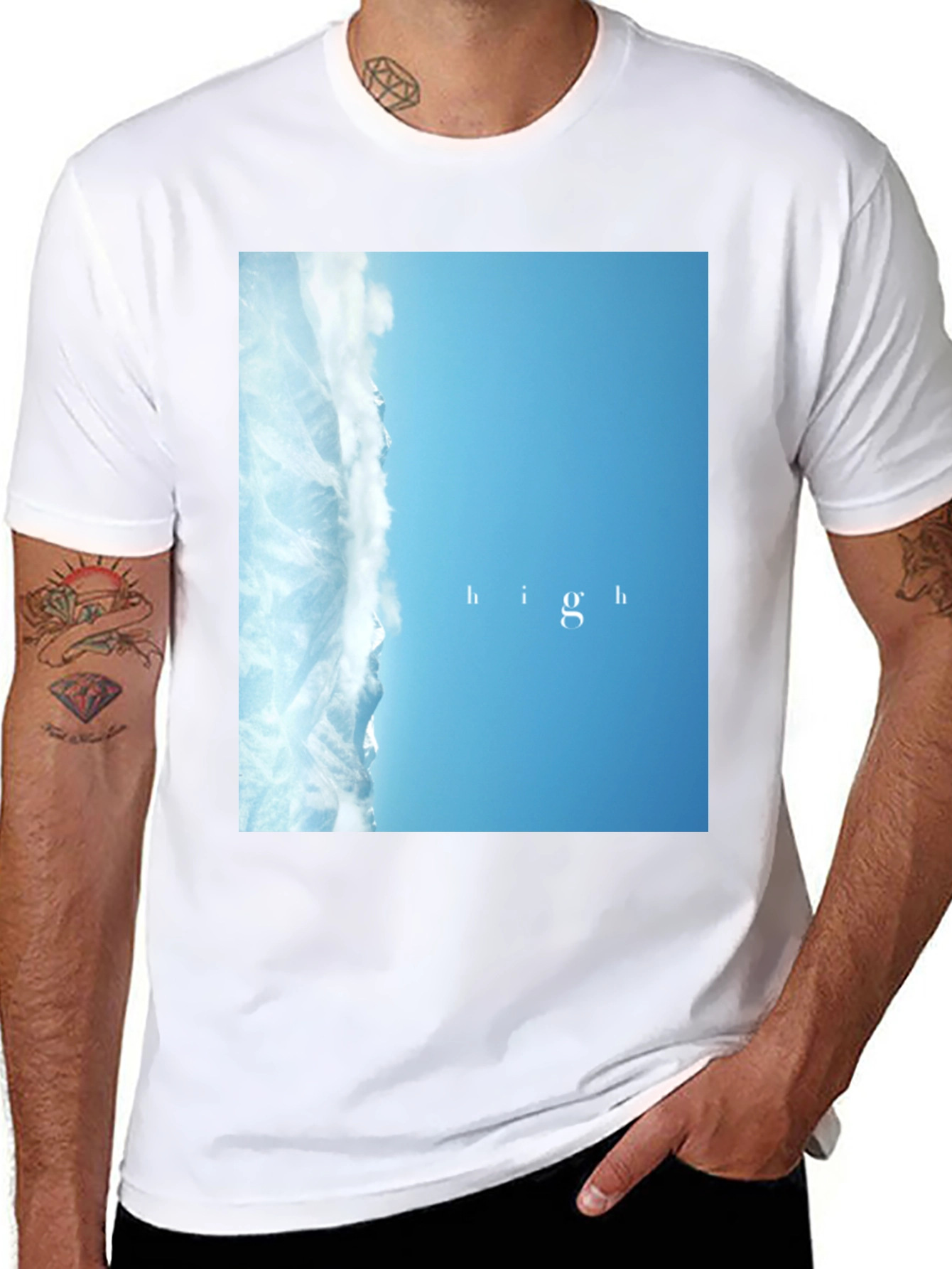 Black High Sky Graphic Black T-Shirt view 8