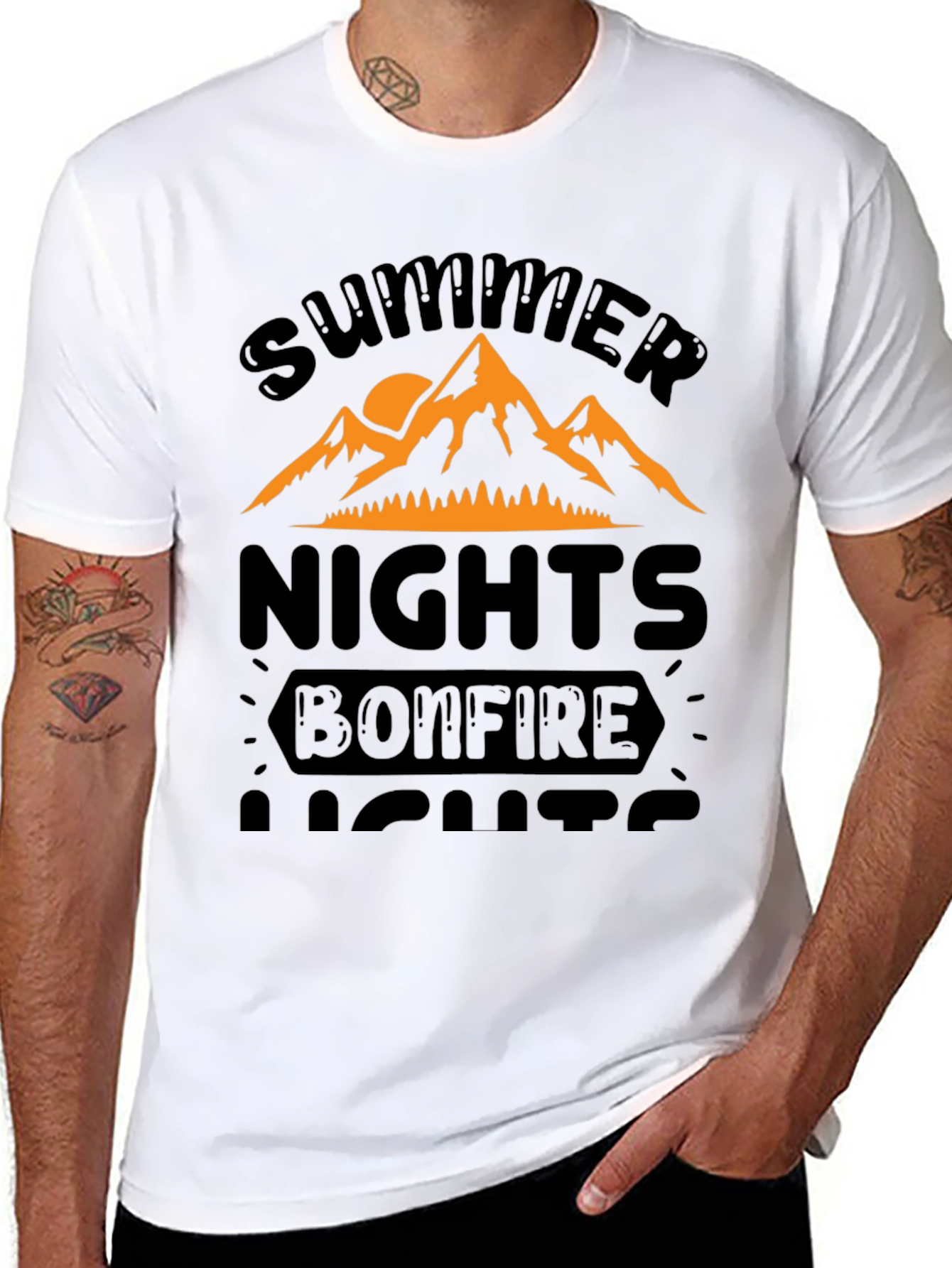 Black Summer Nights Bonfire Tee - Camping T-Shirt view 8